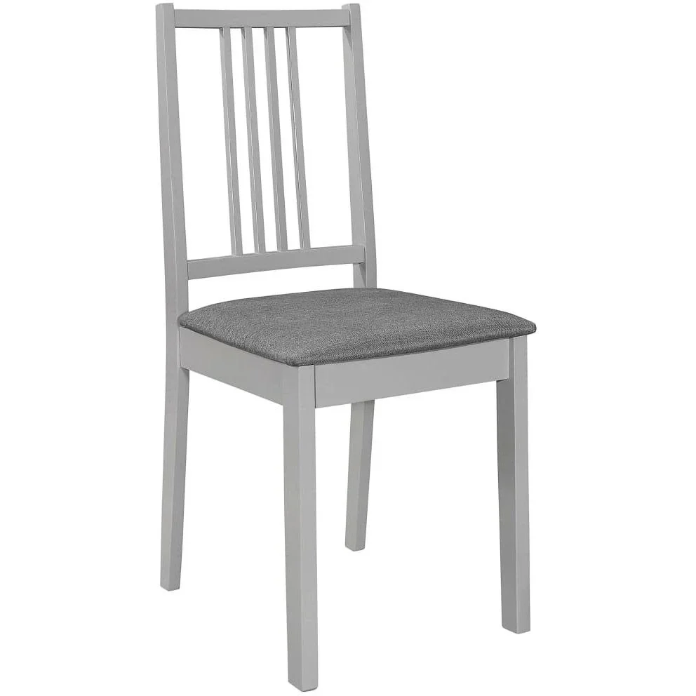 Esszimmerstühle mit Kissen 2tlg. Massivholz grau - 0