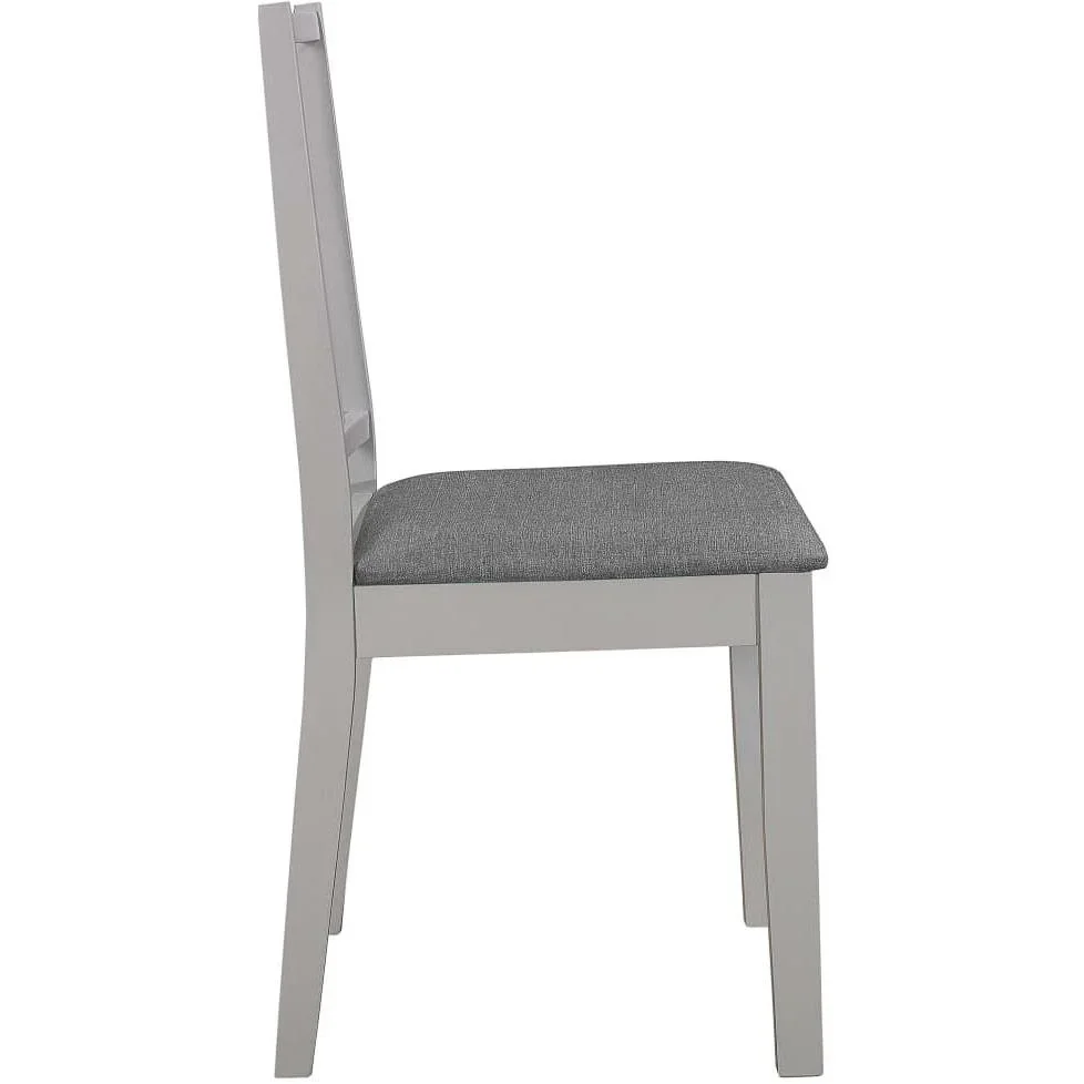 Esszimmerstühle mit Kissen 2tlg. Massivholz grau - 2