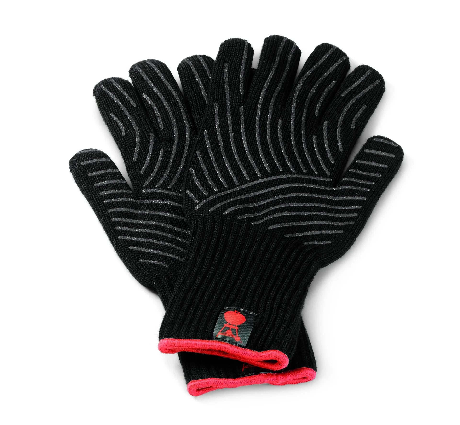 Grillhandschuh-Set mit Silikon-Griffflächen, Schwarz (L / XL) - 1