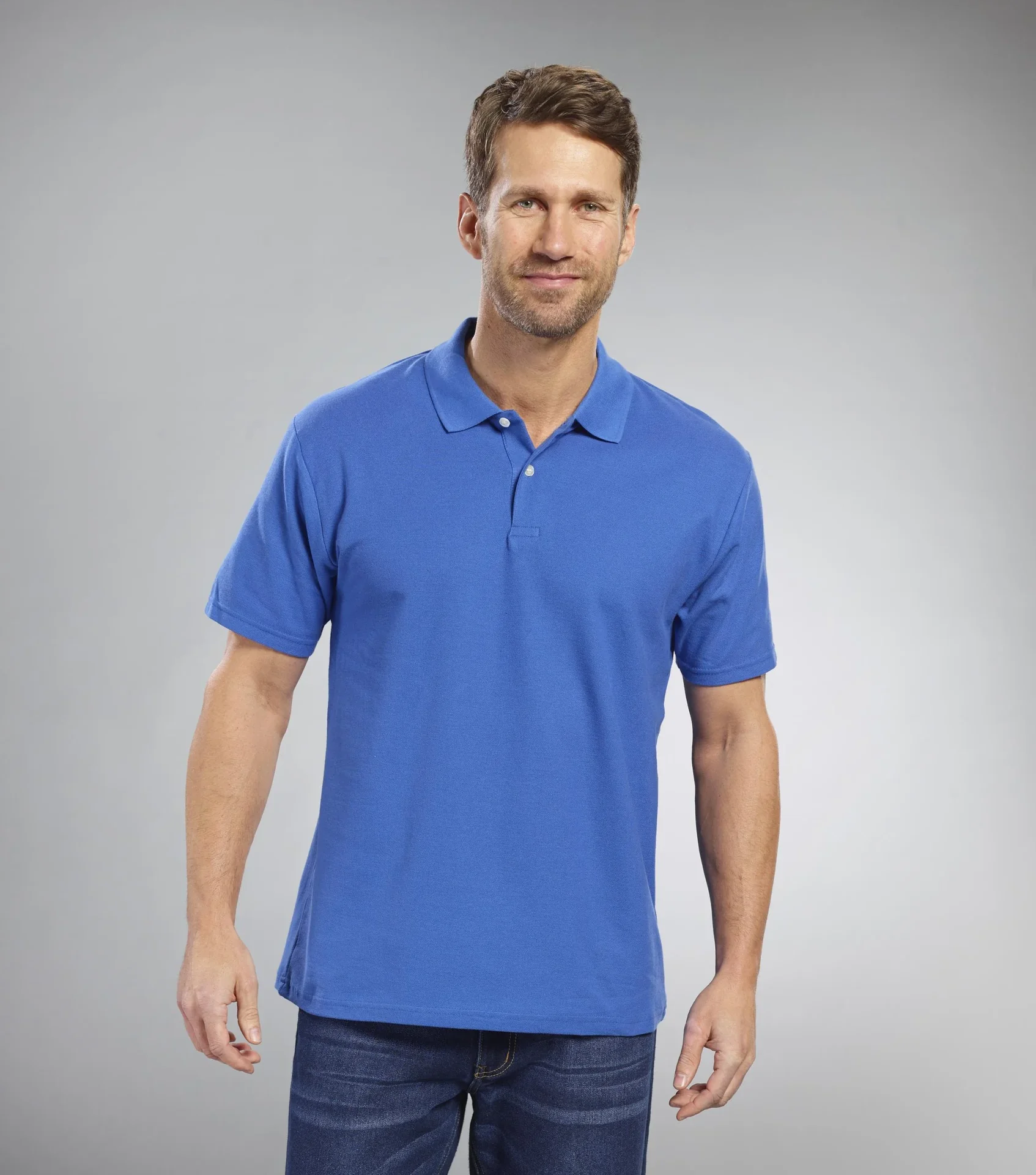 Poloshirt mit Piquestruktur, Farbe royal, Gr.M - 5