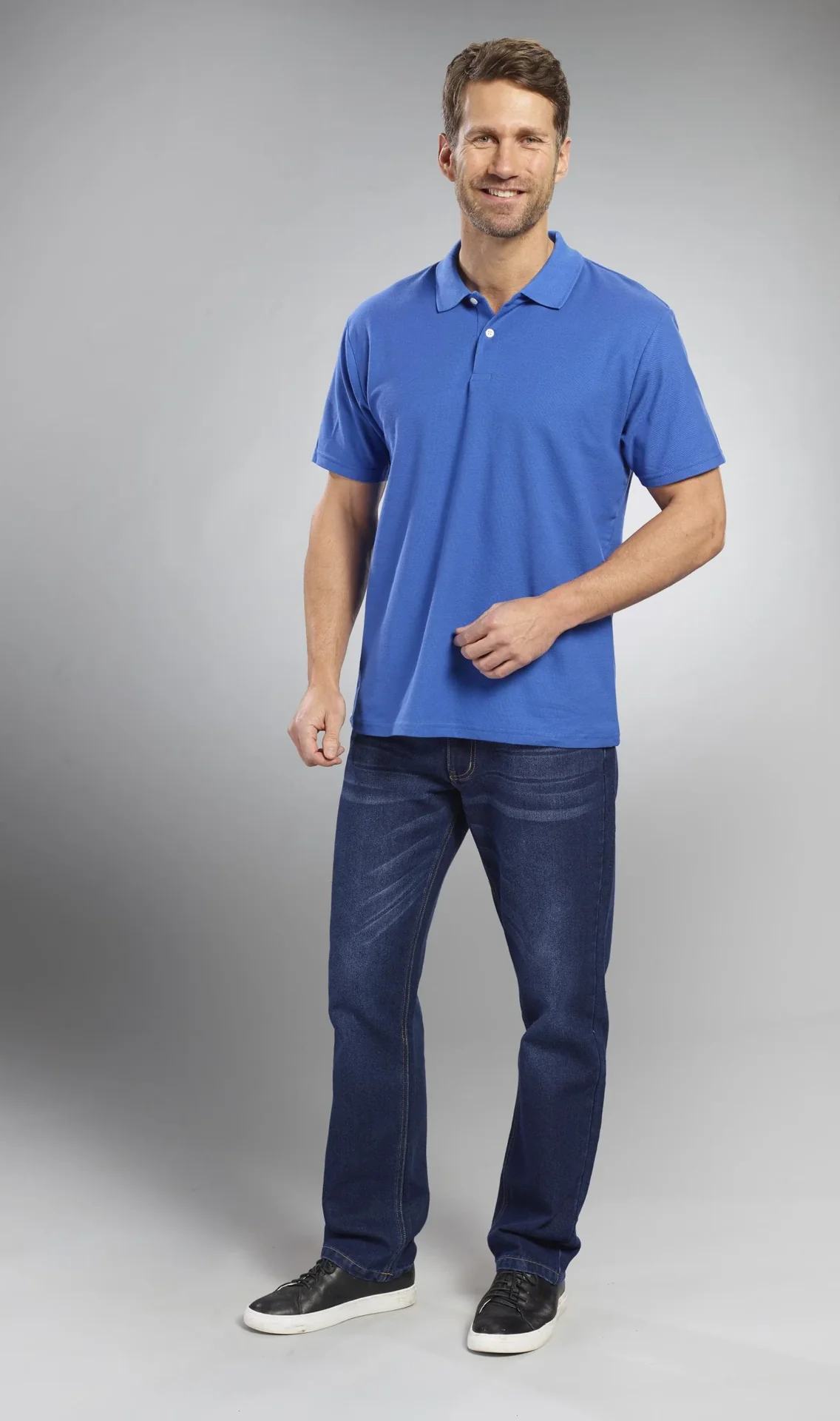 Poloshirt mit Piquestruktur, Farbe royal, Gr.M - 6