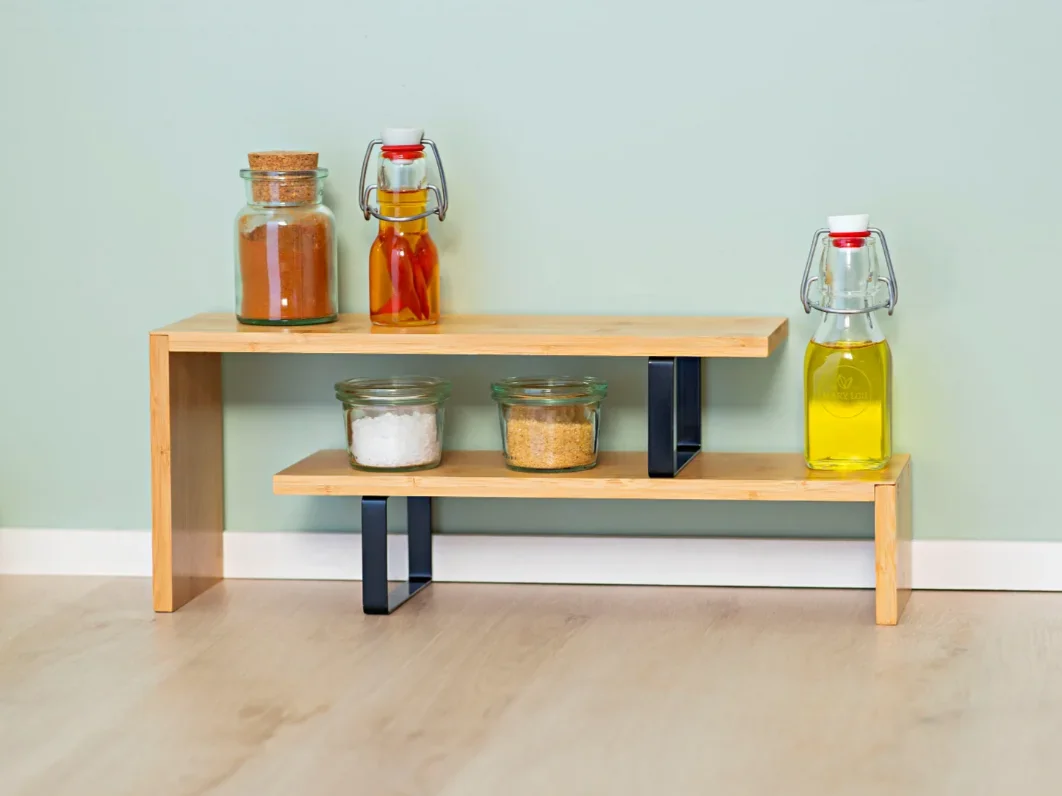 Küchenablage aus Bambus, 2-stufig - 3