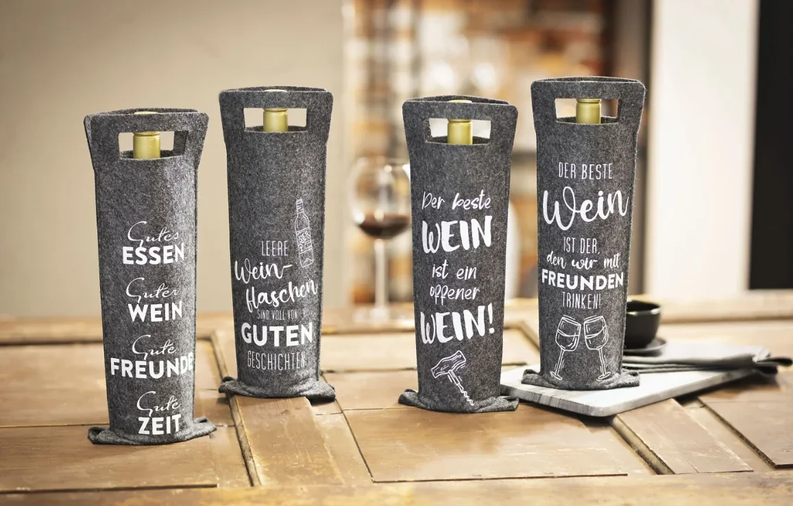 Flaschentasche aus Filz, 4er-Set - 0