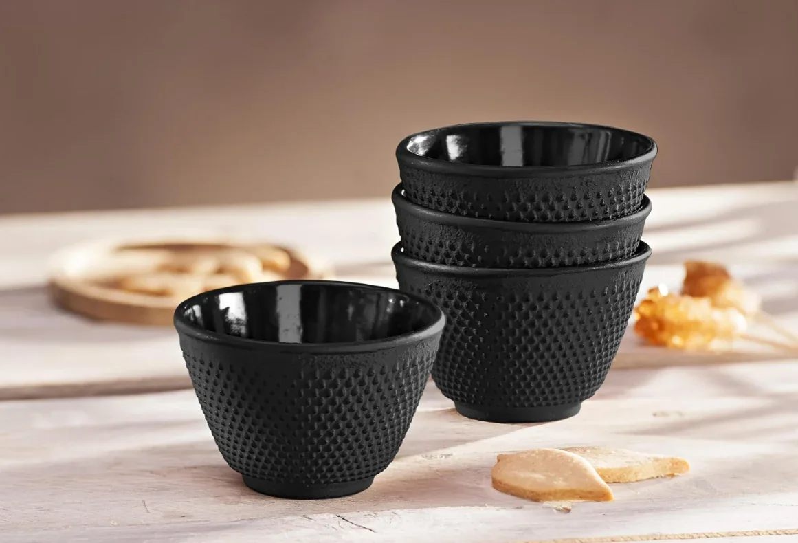 Asia Teekannenset Gusseisen 10-teilig (Farbe: schwarz) - 10