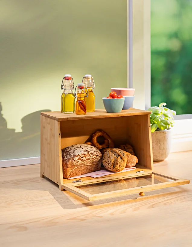 Brotkasten XXL aus Bambus & Holz - 0