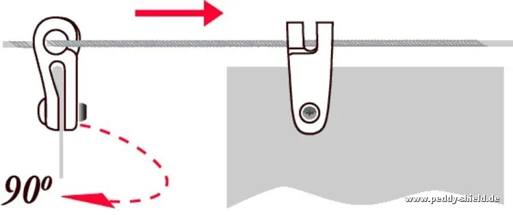 Laufhaken für Seilspann-Sonnensegel - 1