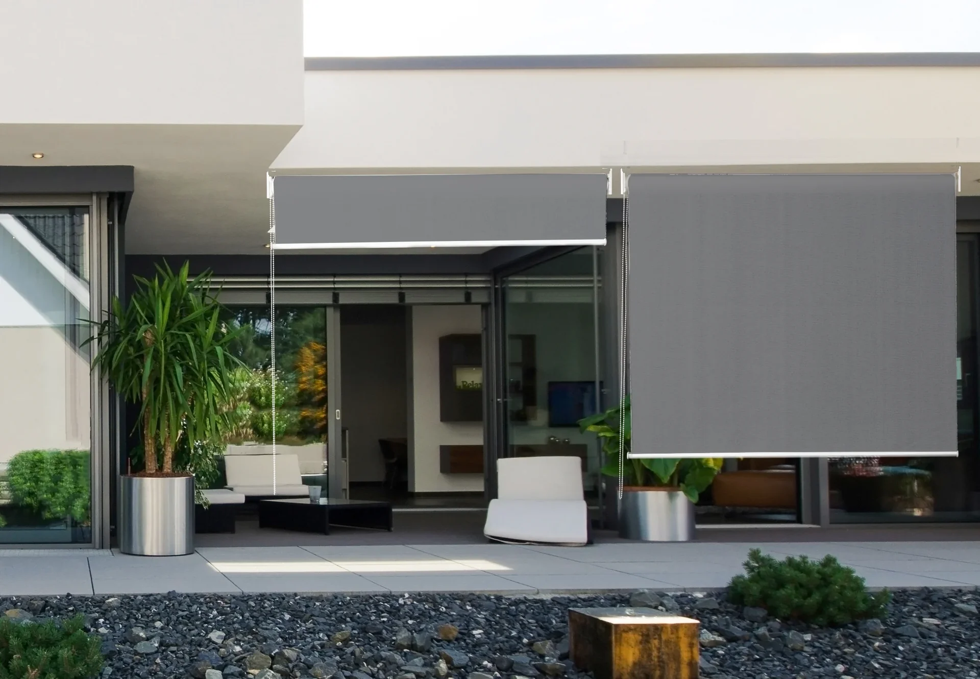 Sonnenrollo HDPE grau 140 x 240cm - 0