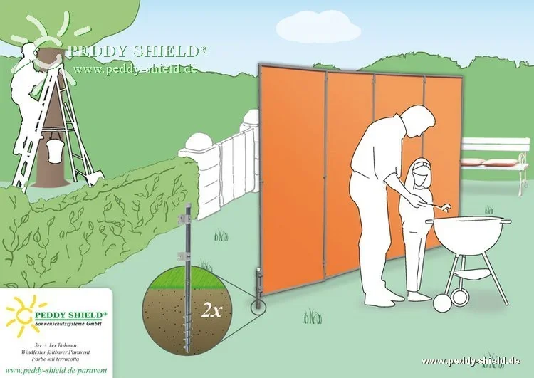 Paravent Schraub-Erdanker für Rasen - 1