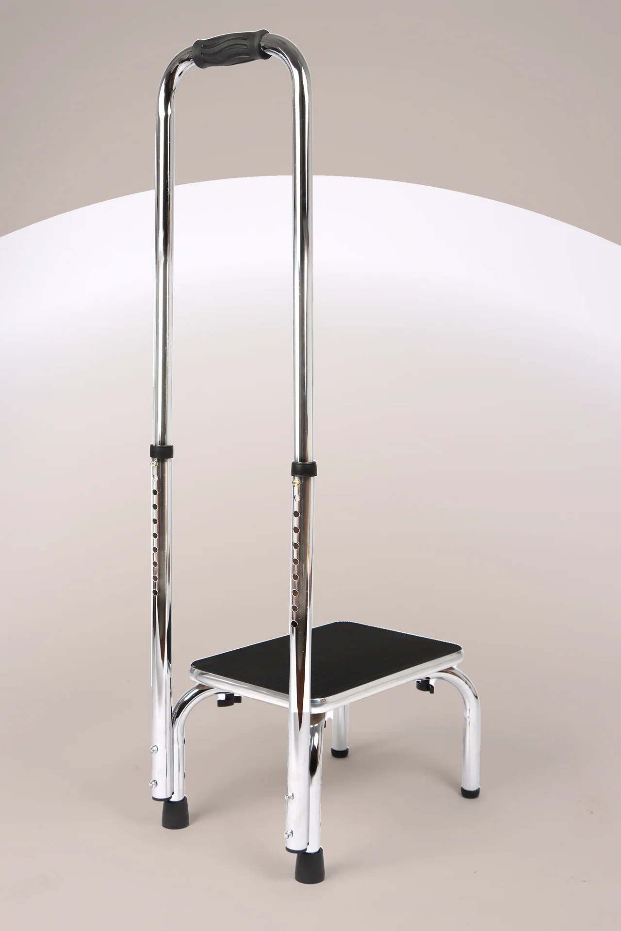 Trittstufe mit höhenverstellbarem Haltegriff, chrom, 88 - 108 cm - 5