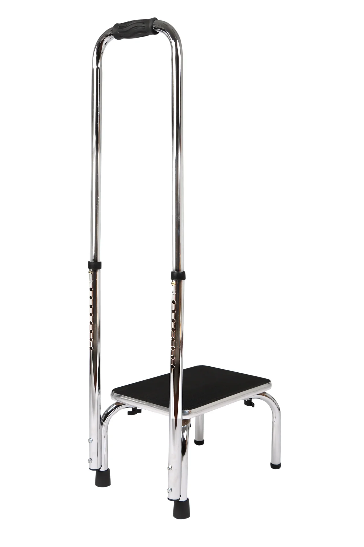 Trittstufe mit höhenverstellbarem Haltegriff, chrom, 88 - 108 cm - 6