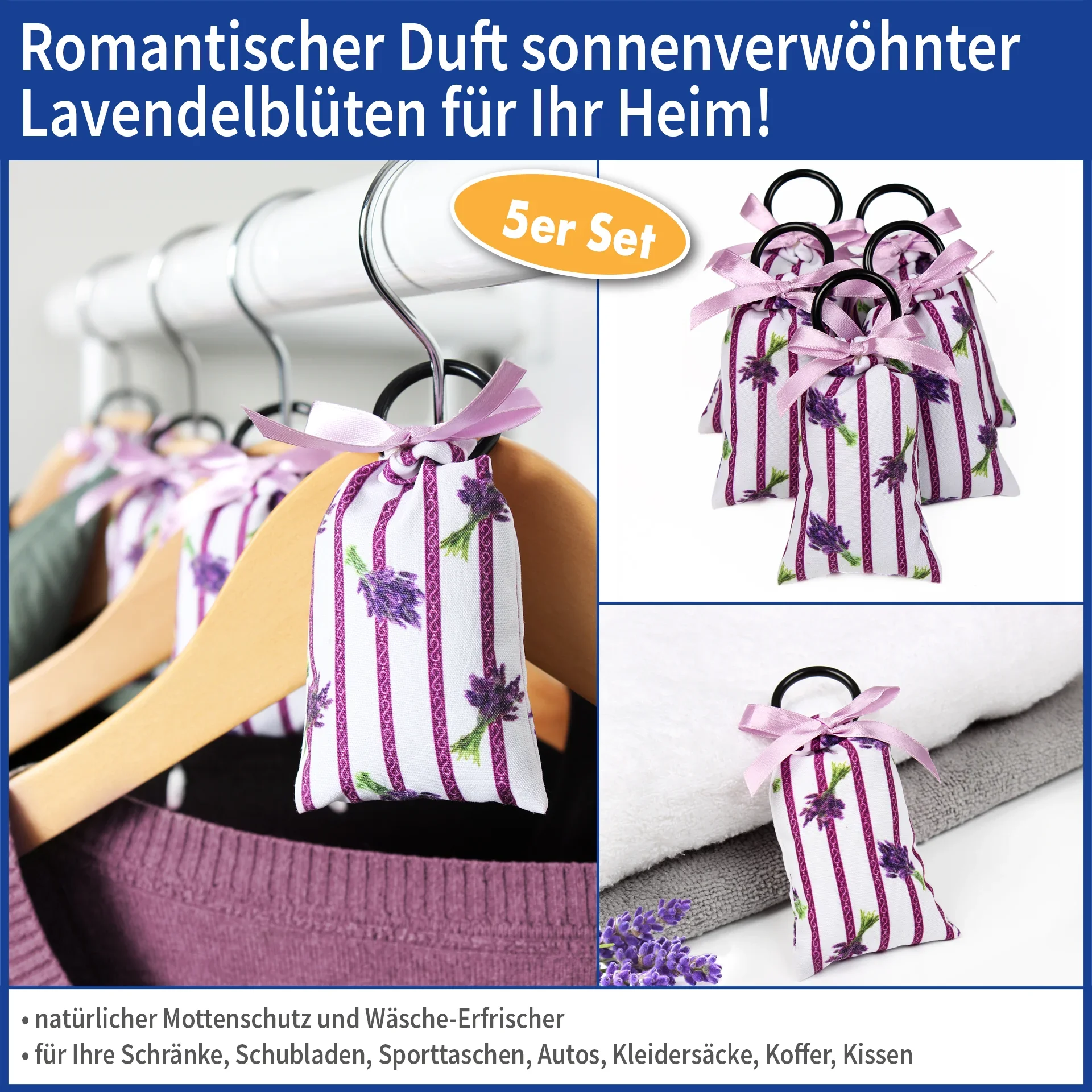 Duftsäckchen Lavendel, 5er - 2