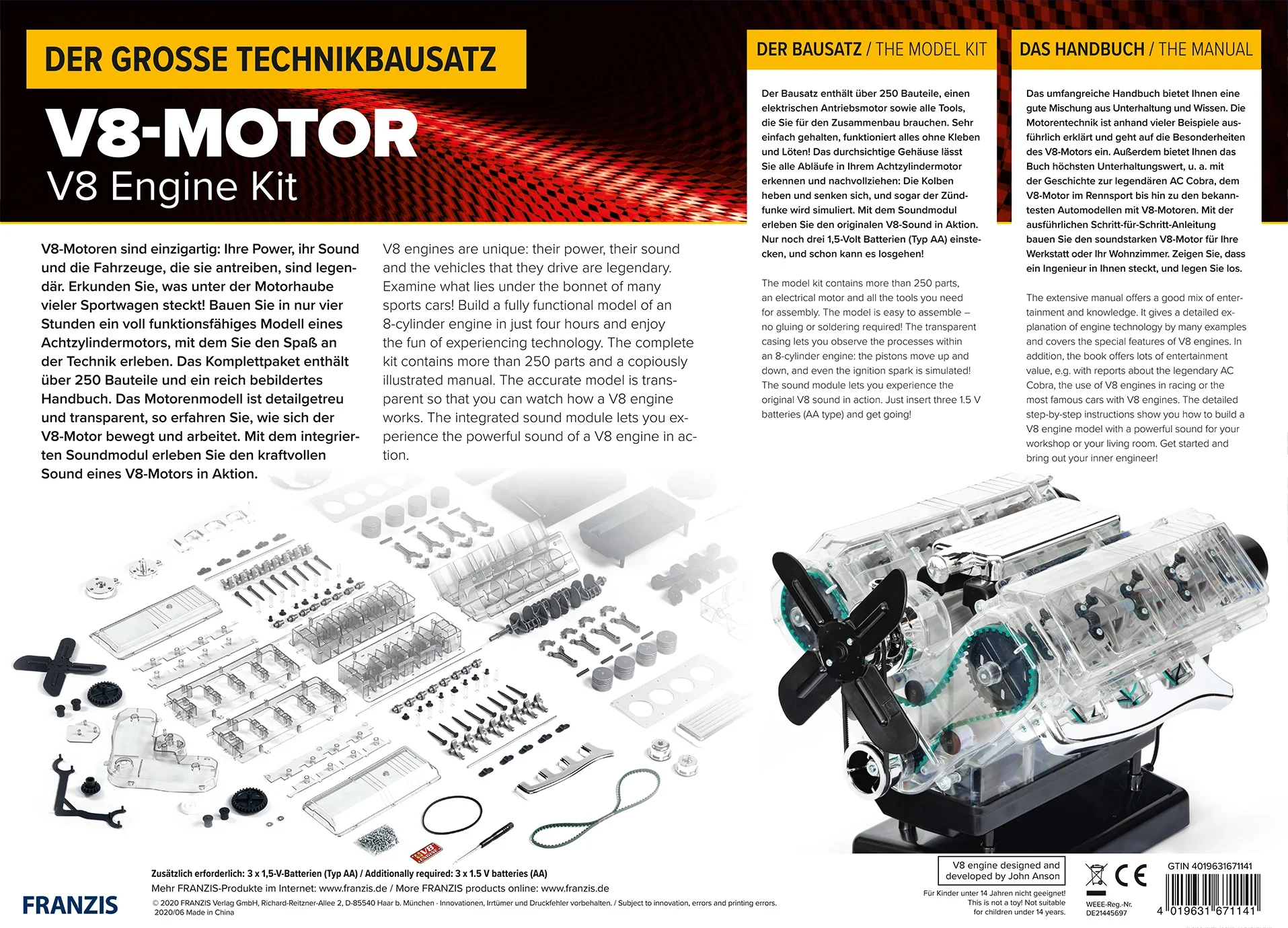 Der große Technikbausatz V8 Motor - 8