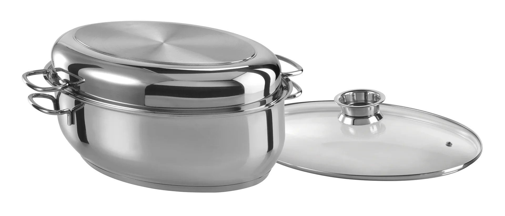 Edelstahlbräter 28 cm, 3 in 1 - 0