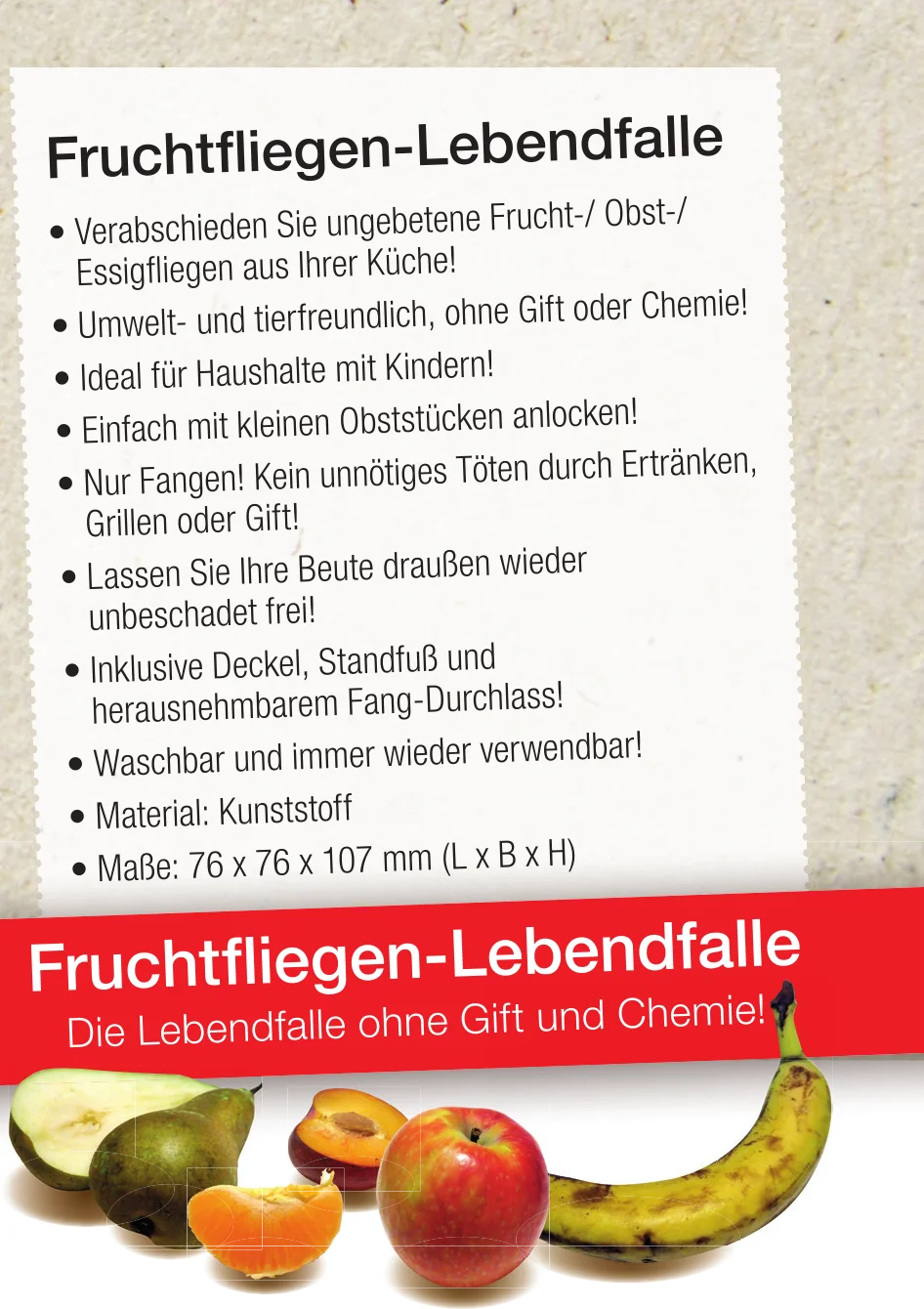 Fruchtfliegenfalle - Lebendfalle - 3
