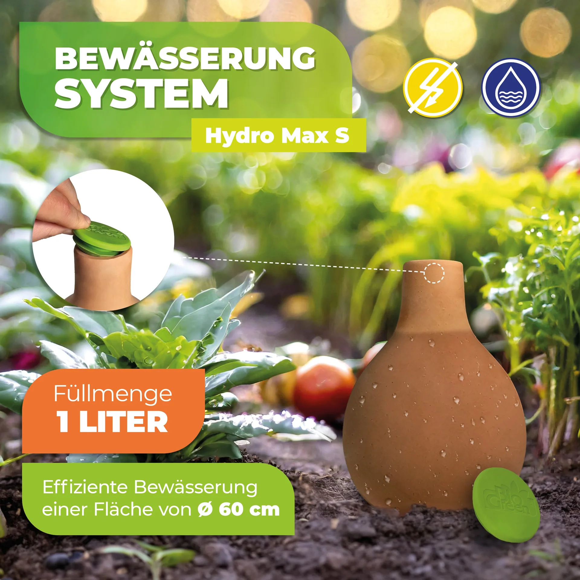 Olla-Bewässerung "Hydro Max" 1 l, Gr. S - 3