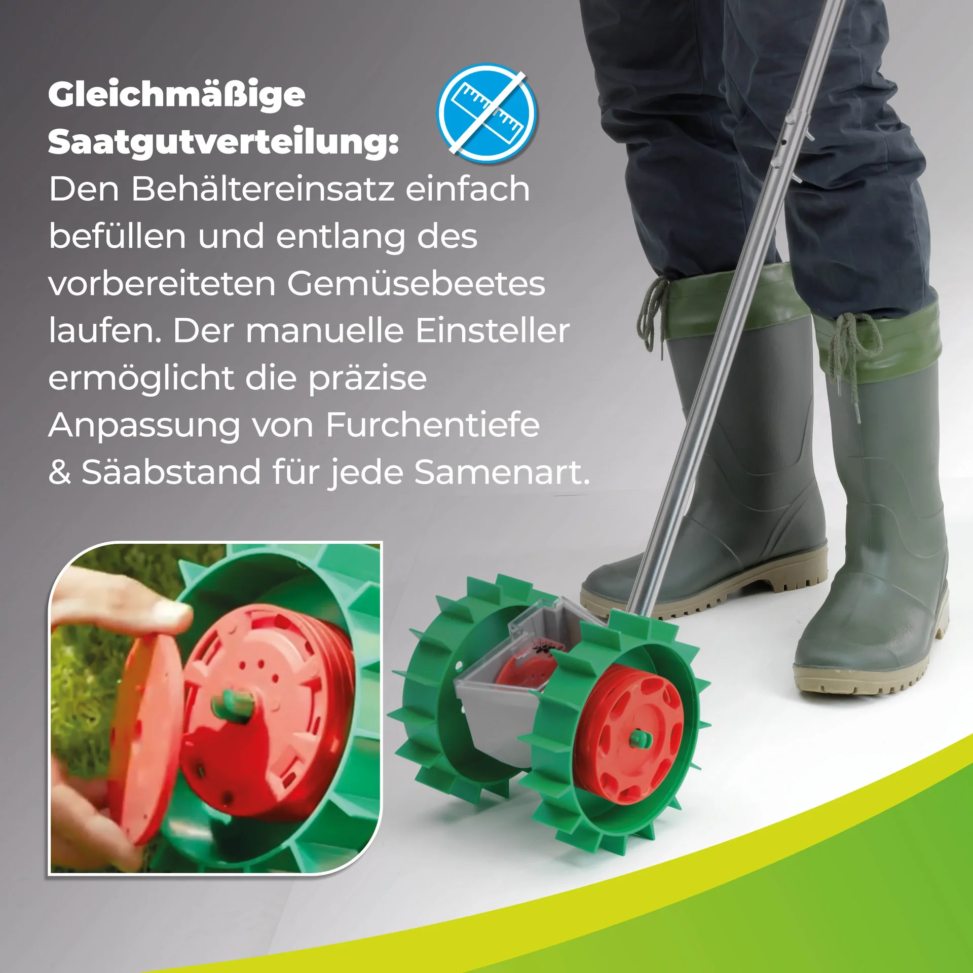 Handsämaschine "Super Seeder" inklusive 6 Saatgutscheiben - 3