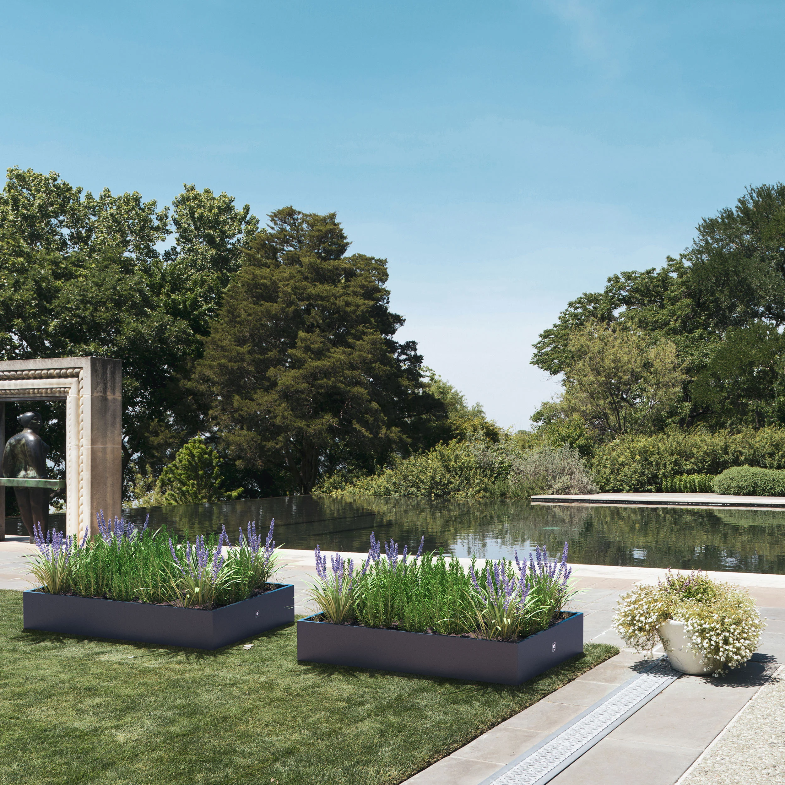 Pflanzkasten 150 x 100 x 25 cm, anthrazit - 0