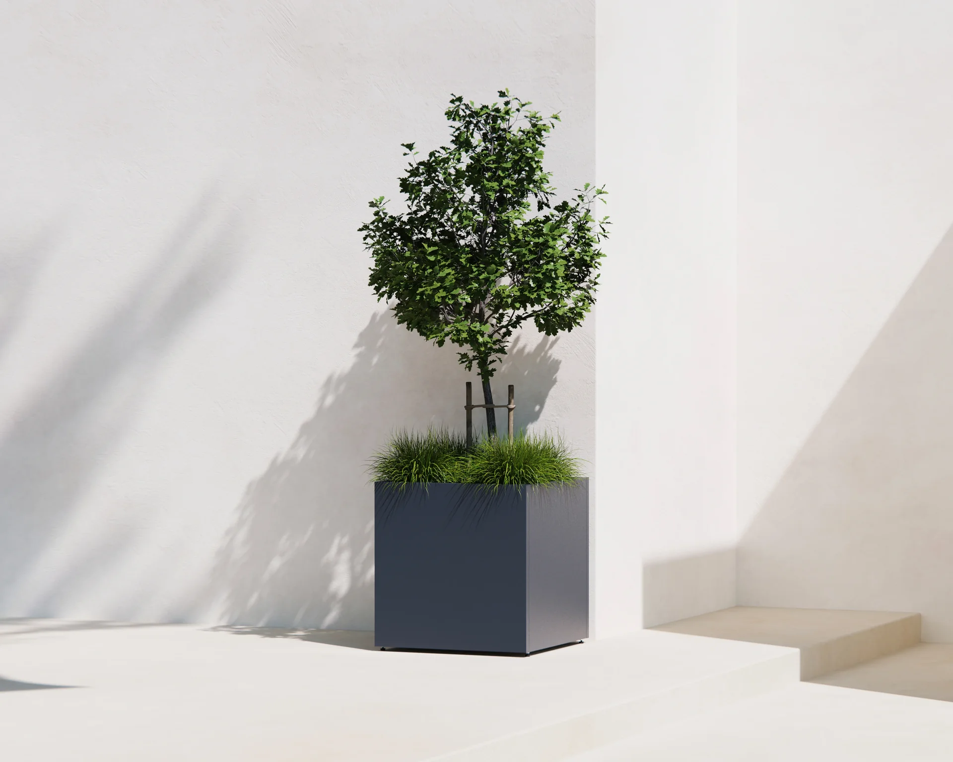 Pflanzkasten 50 x 50 x 50 cm, anthrazit - 1