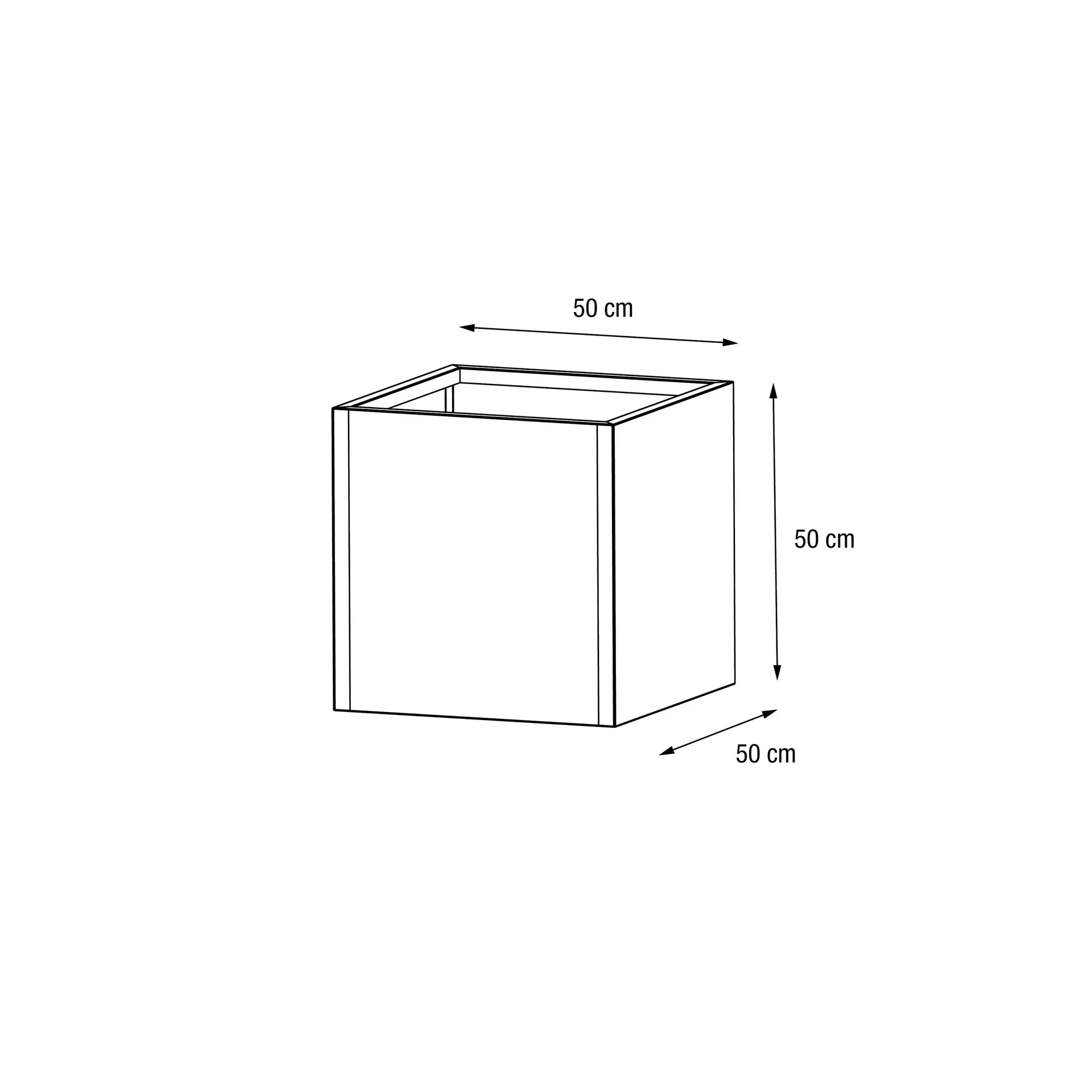 Pflanzkasten 50 x 50 x 50 cm, anthrazit - 3