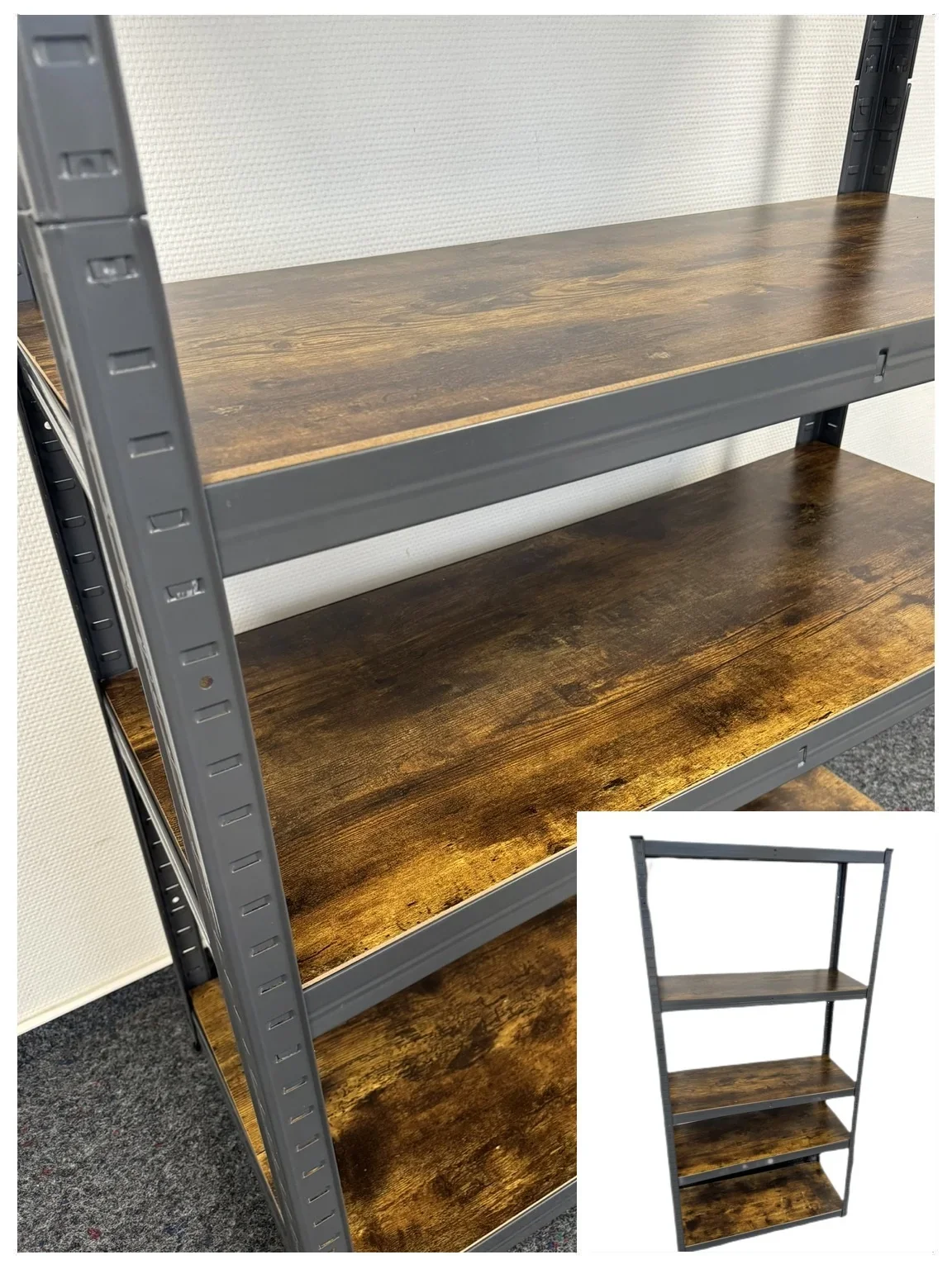 Schwerlastregal mit 5 MDF-Böden in Holzoptik - 1