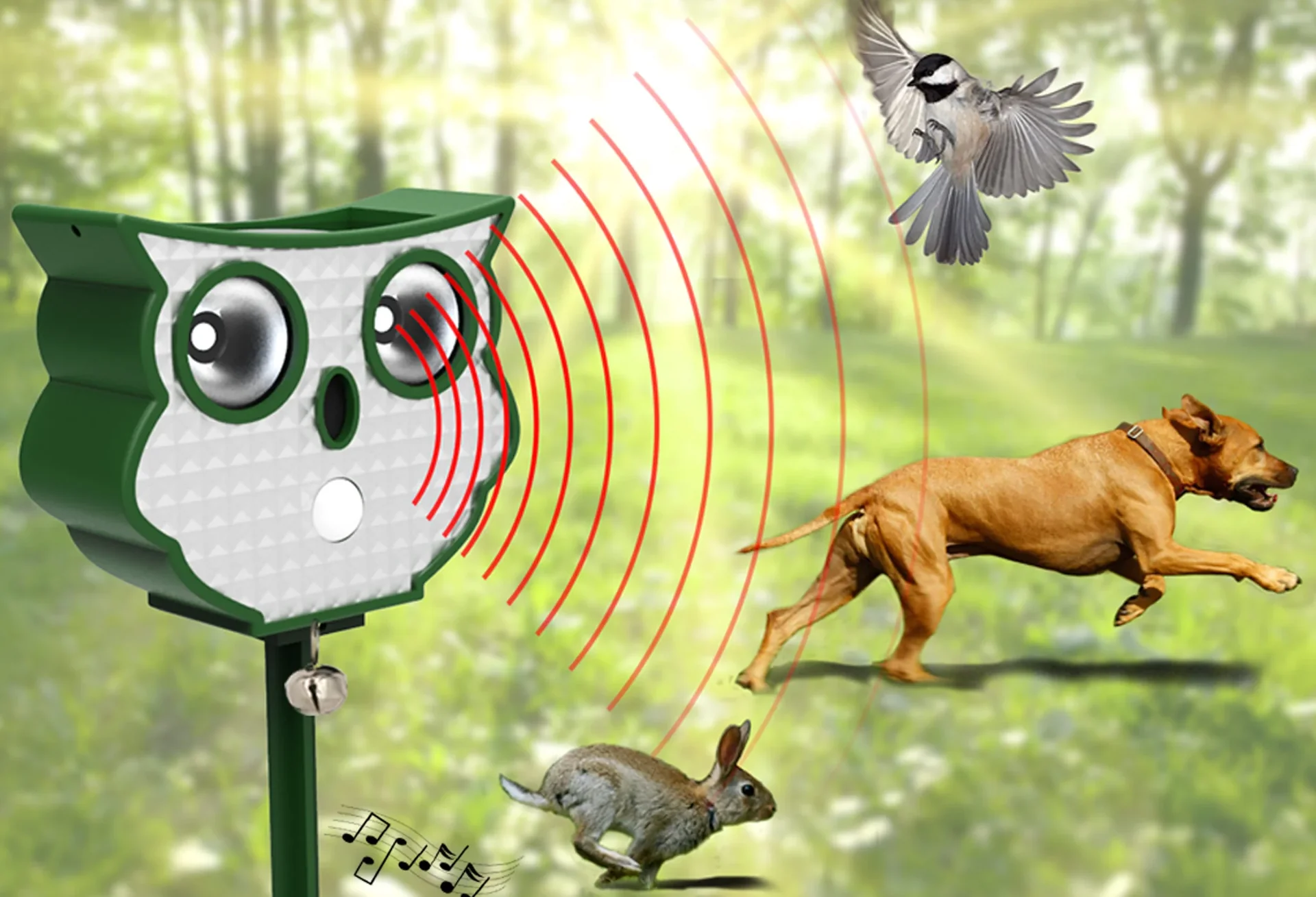 Solar-Ultraschall-Tierschreck "Eule" - 2