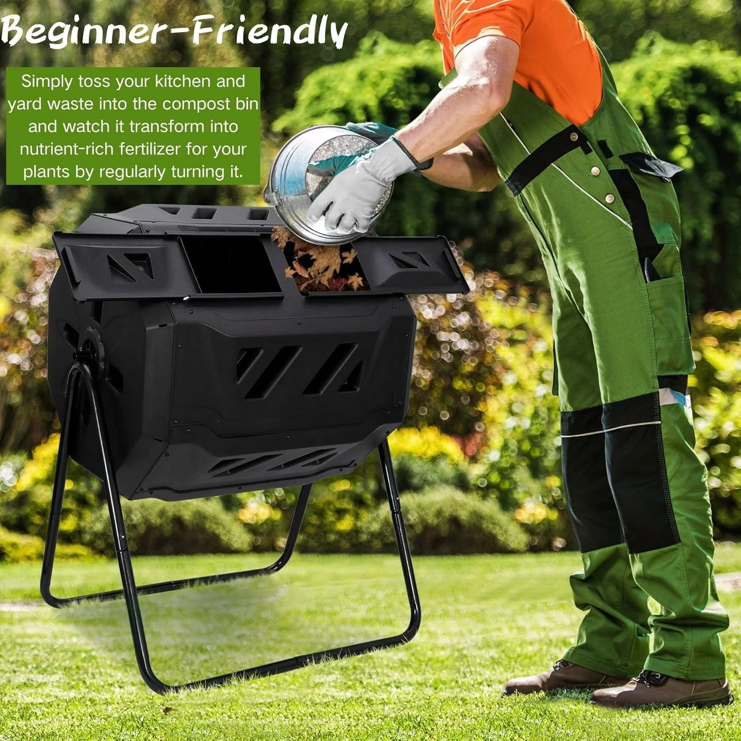 2-Kammer Rollkomposter 160 Liter (2x 80 Liter) - 2