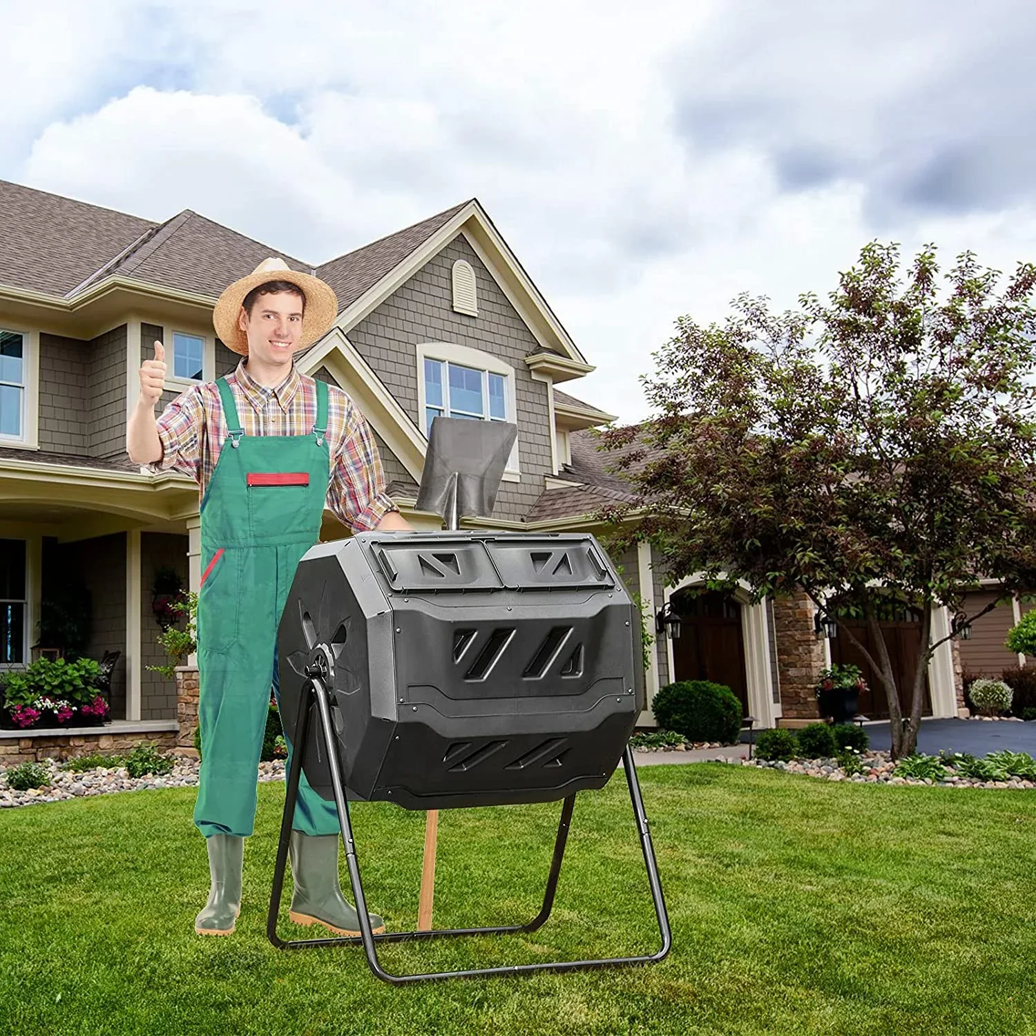 2-Kammer Rollkomposter 160 Liter (2x 80 Liter) - 3