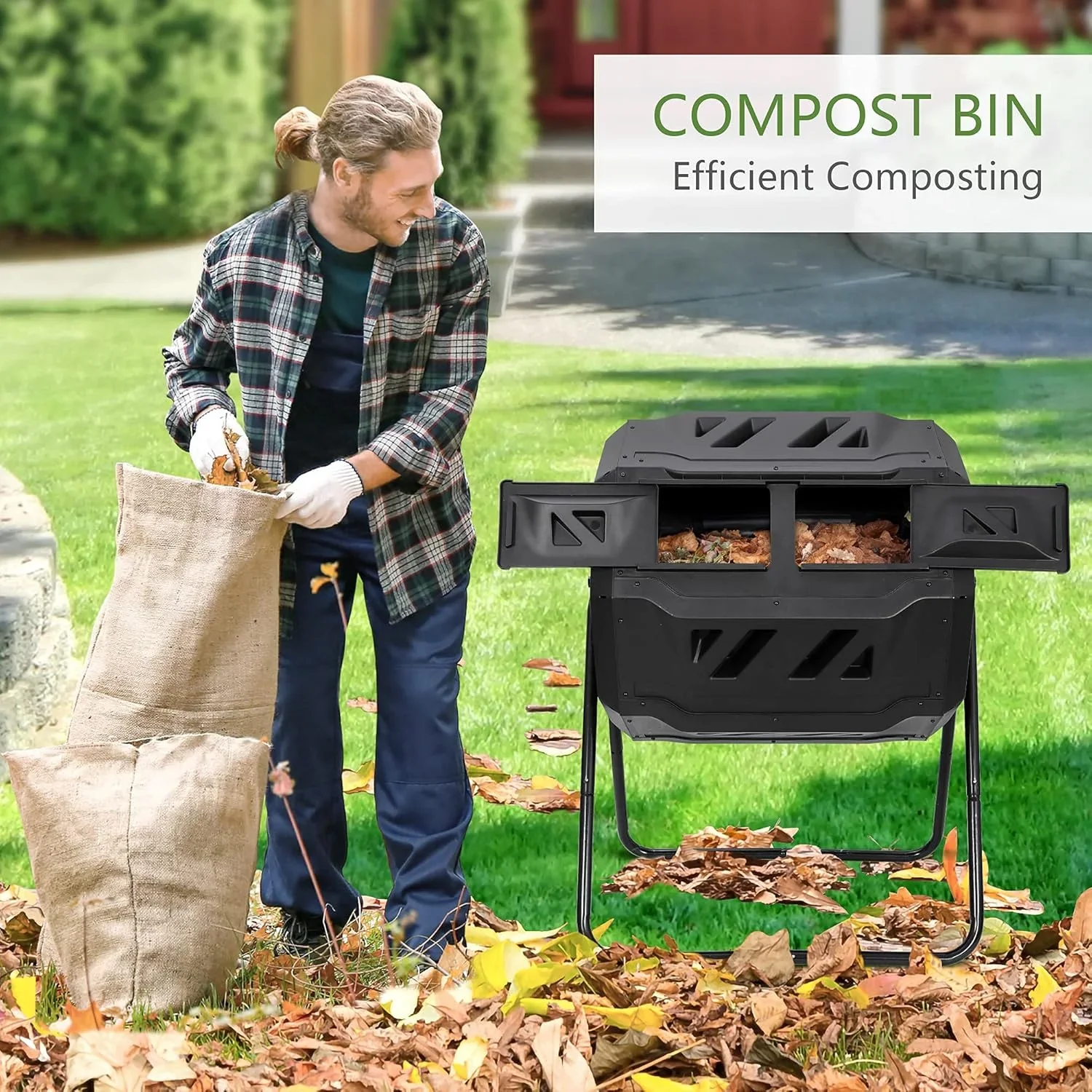 2-Kammer Rollkomposter 160 Liter (2x 80 Liter) - 4