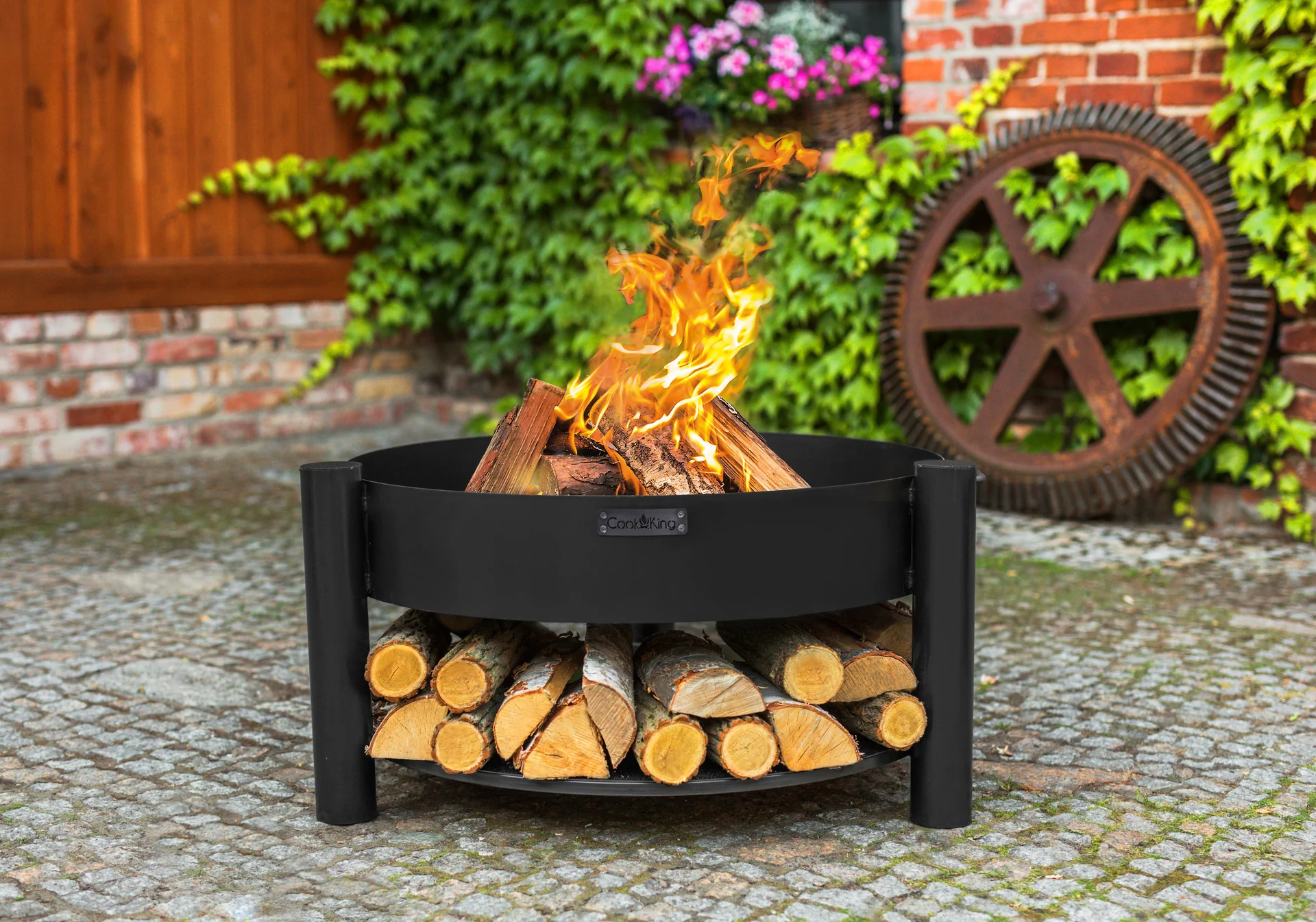 Feuerschale Montana 60, inklusive Holzlager - 1