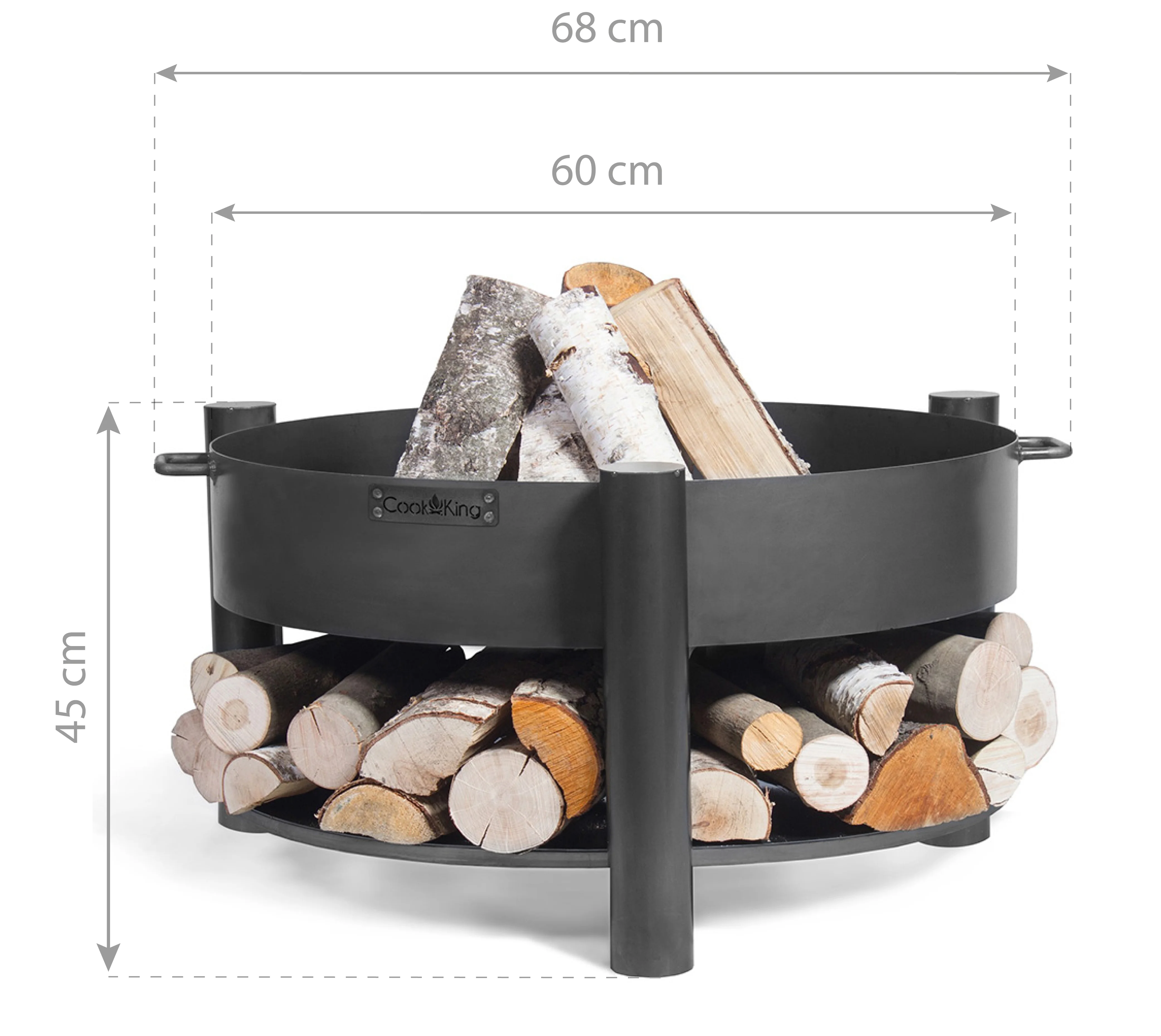 Feuerschale Montana 60, inklusive Holzlager - 2