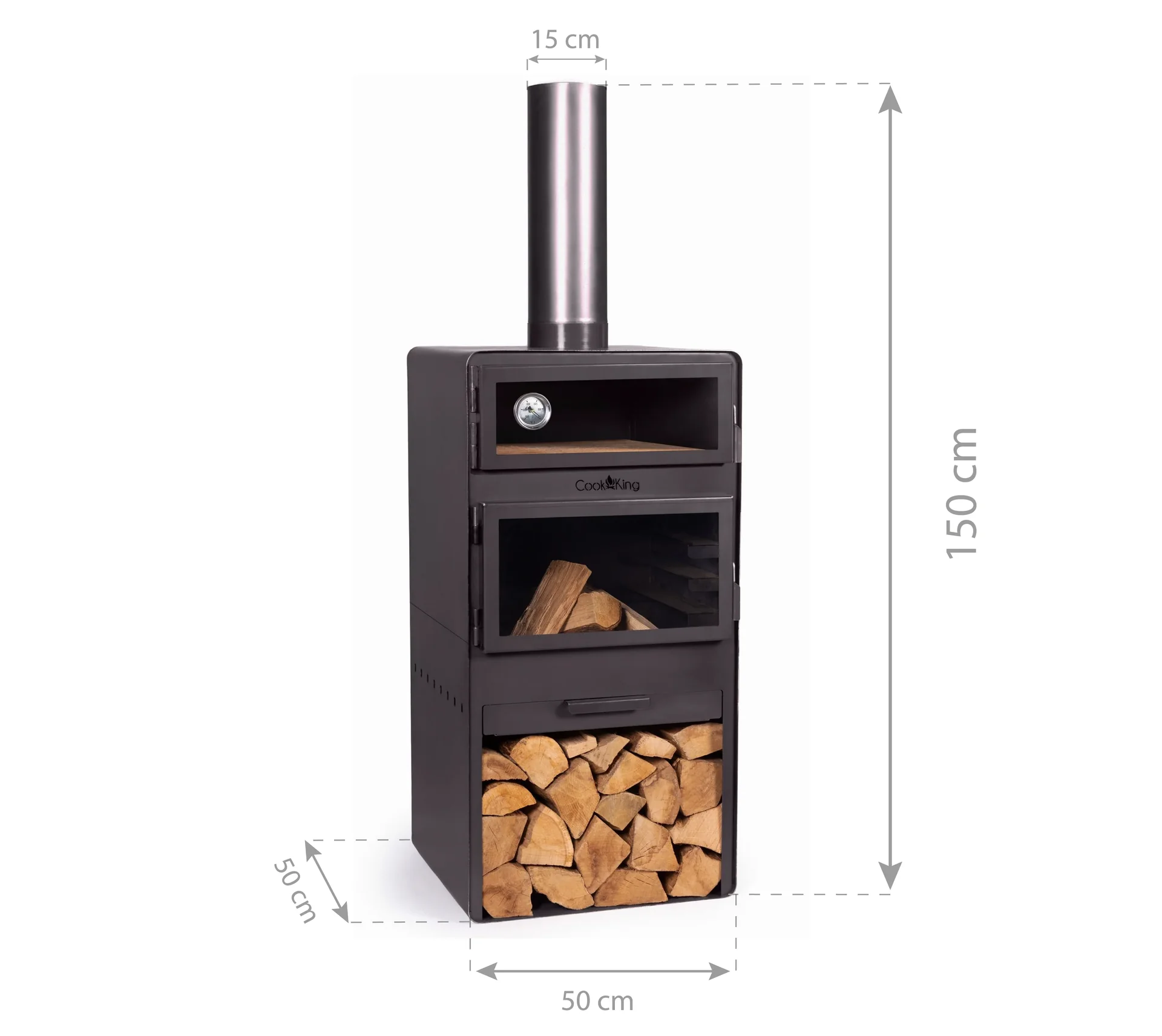 Terrassenofen Vento Plus, inklusive Pizzaofen - 2