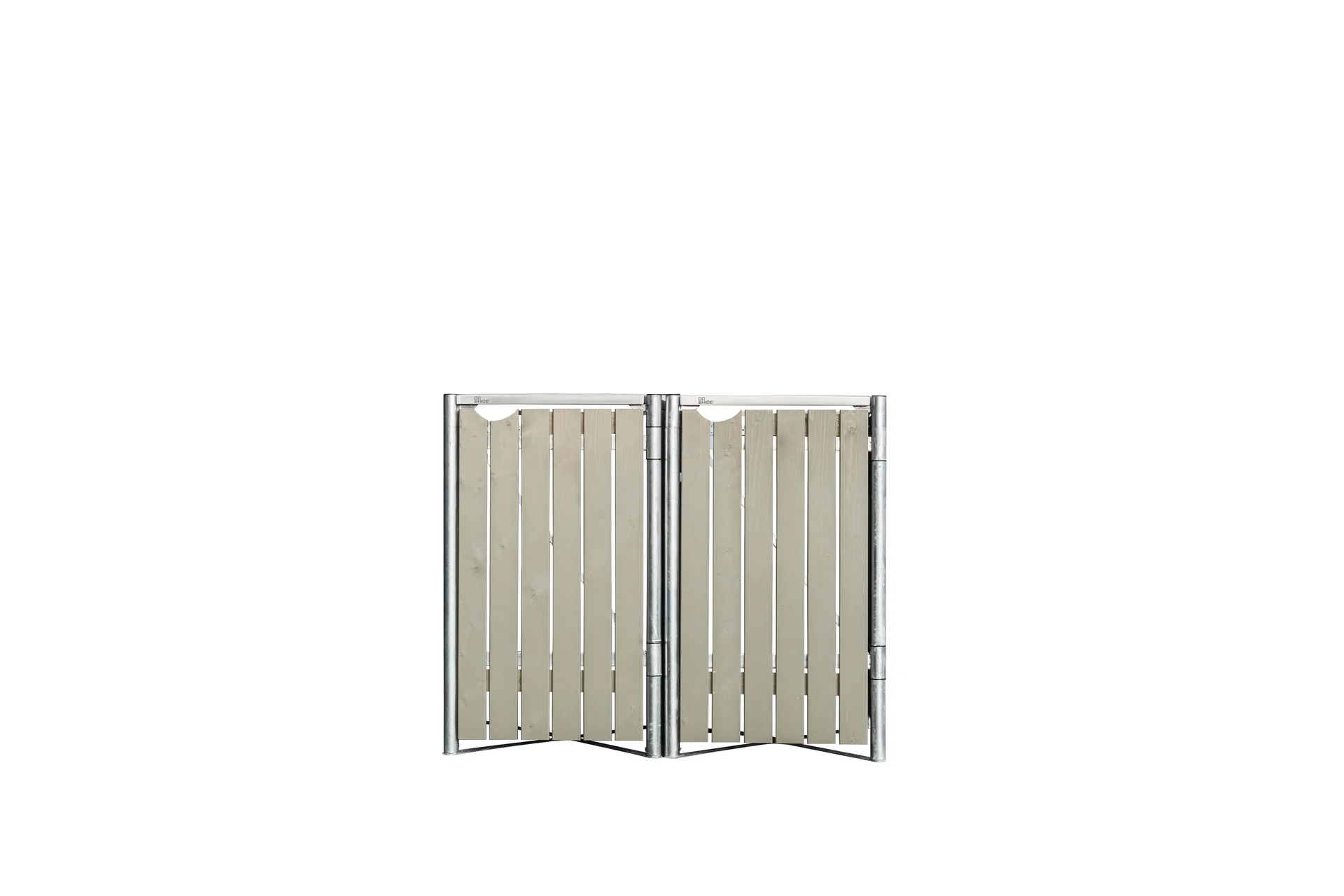 Mülltonnenbox 2-fach, Holz natur grau, für 240 l Tonnen - 0