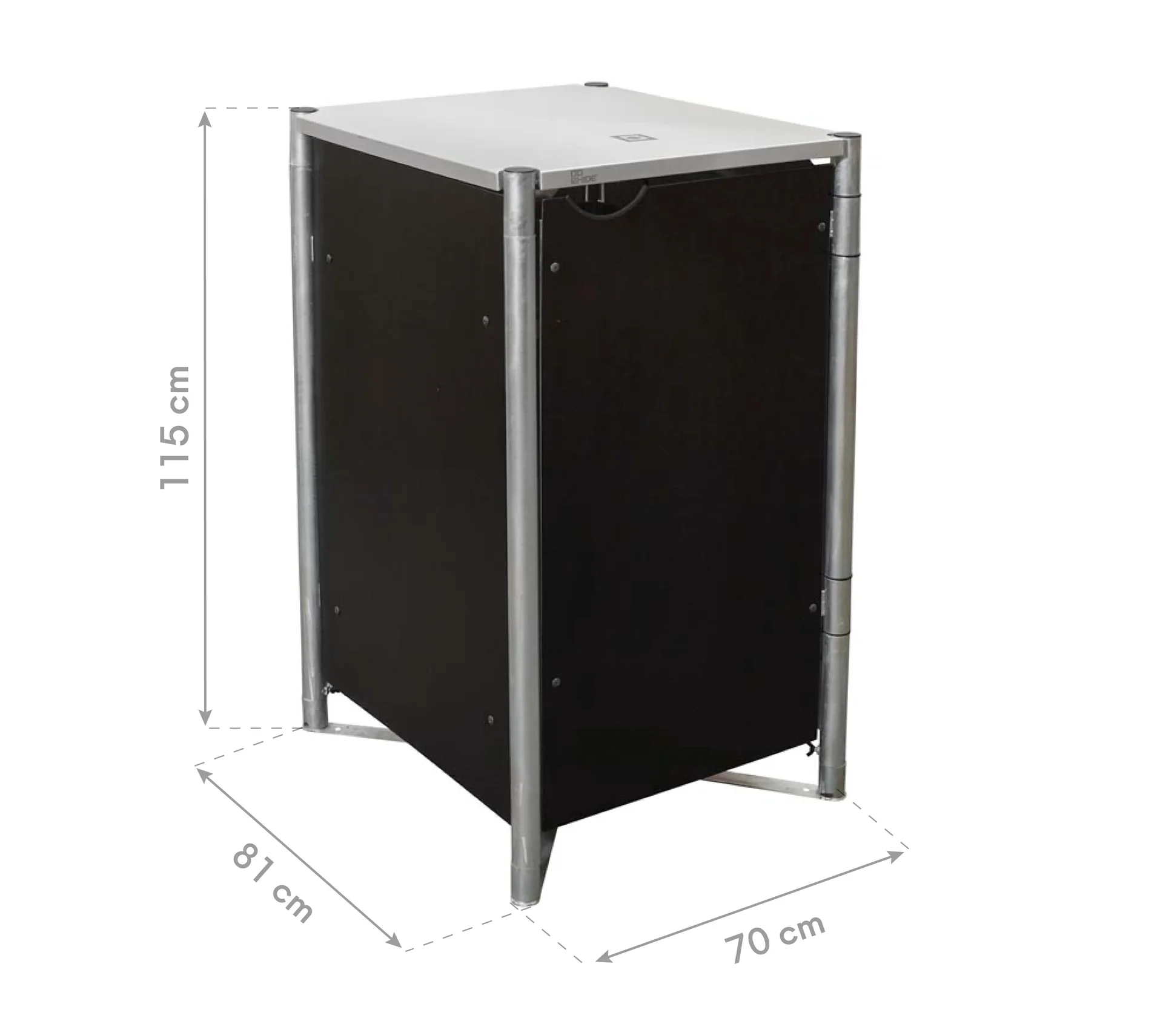 Mülltonnenbox 1er Box, Kunststoff schwarz, für 240 l Tonnen - 1