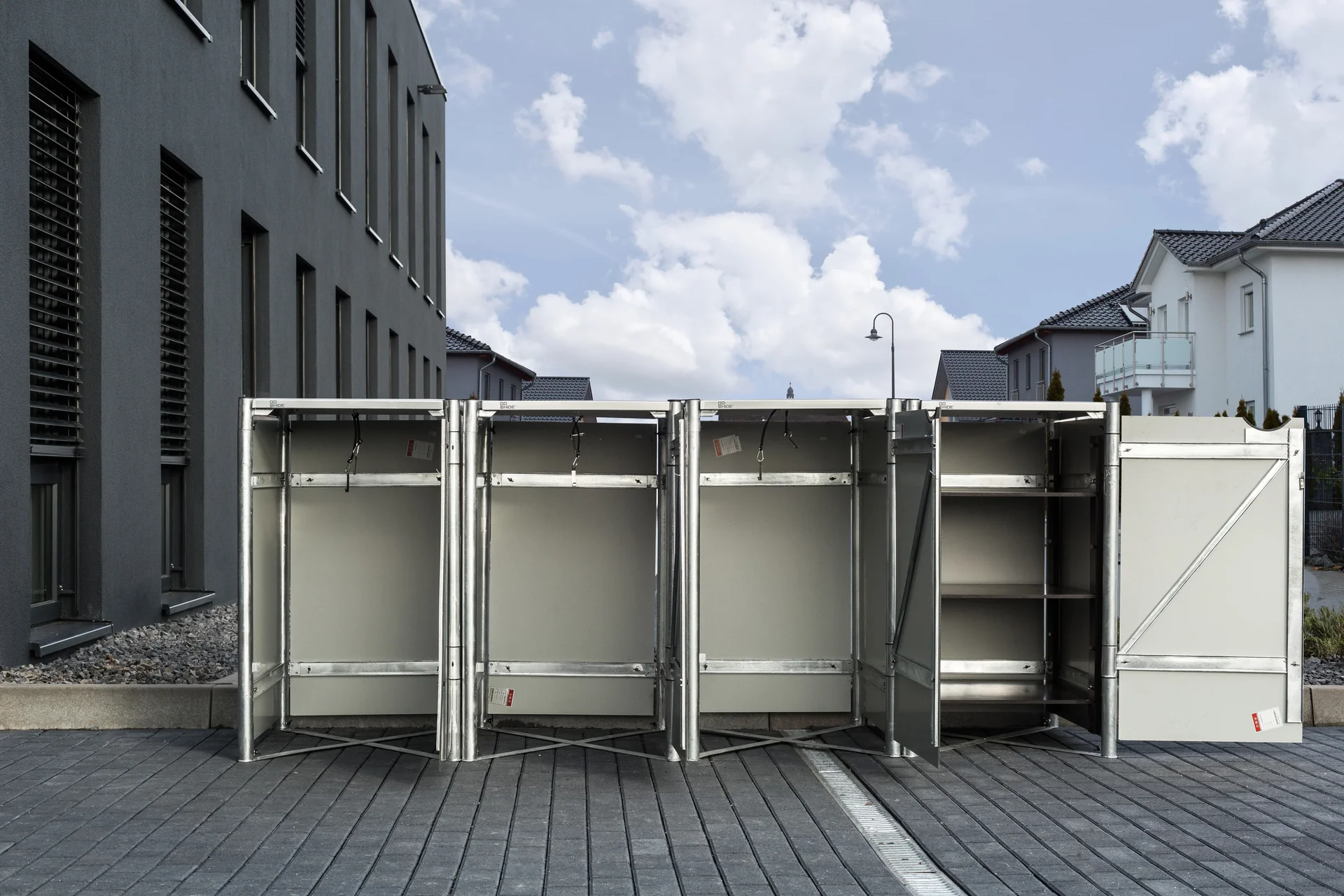 Mülltonnenbox 4-fach, Kunststoff schwarz, für 240 l Tonnen - 0