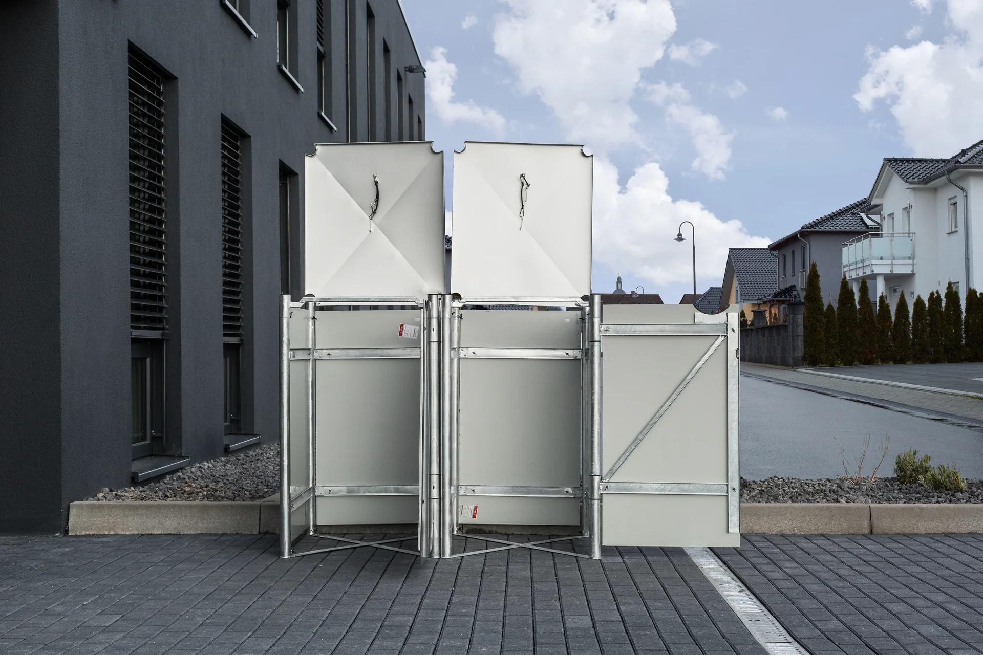 Mülltonnenbox 2er Box, Kunststoff schwarz, für 240 l Tonnen - 0