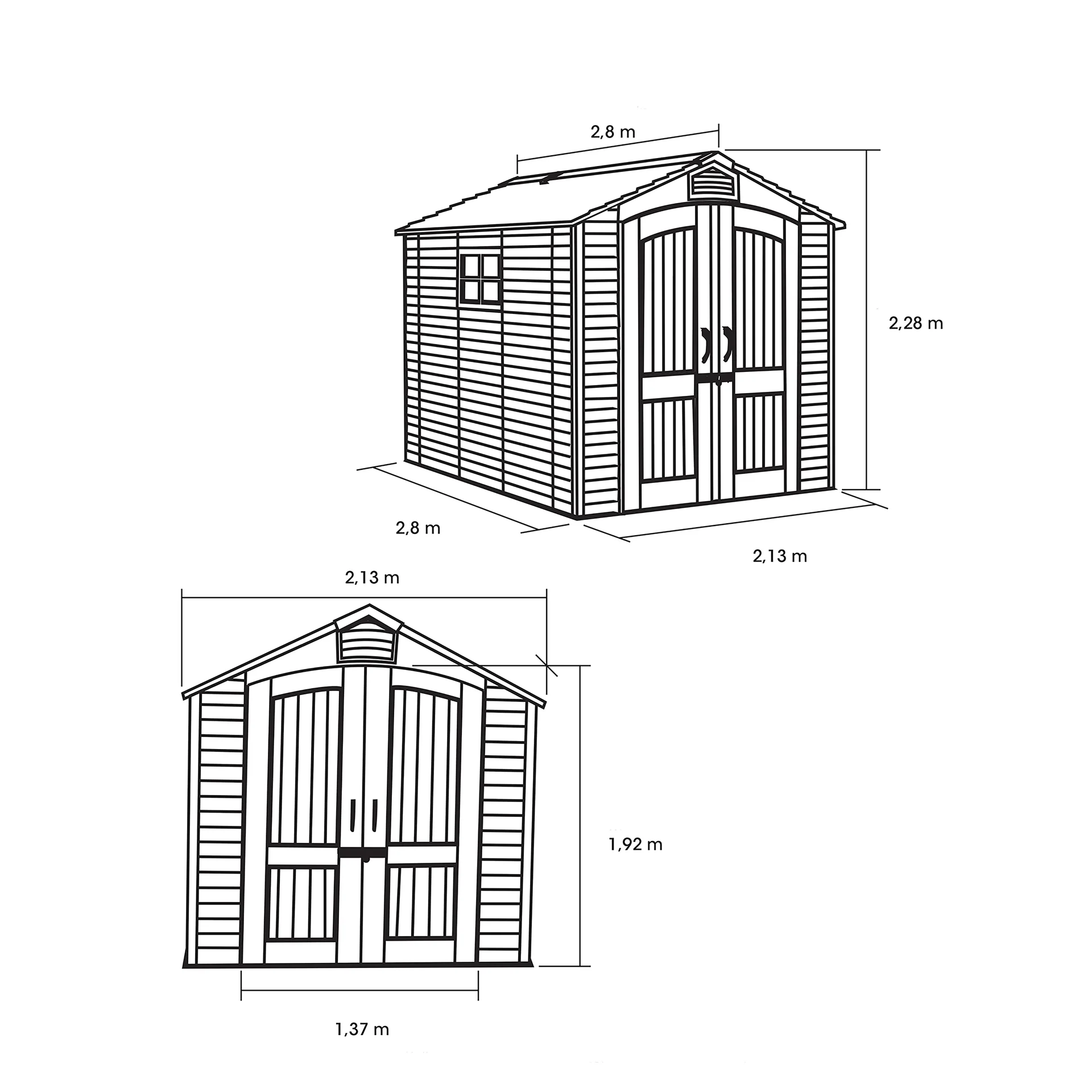 Gerätehaus Luna 5,81 m² - 0