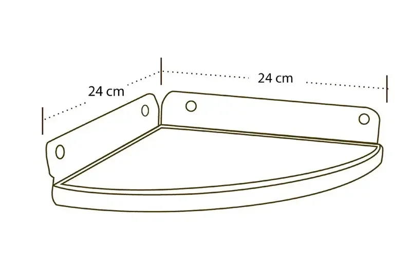 Eckregal, 24 cm Radius, 2 Stück - 2
