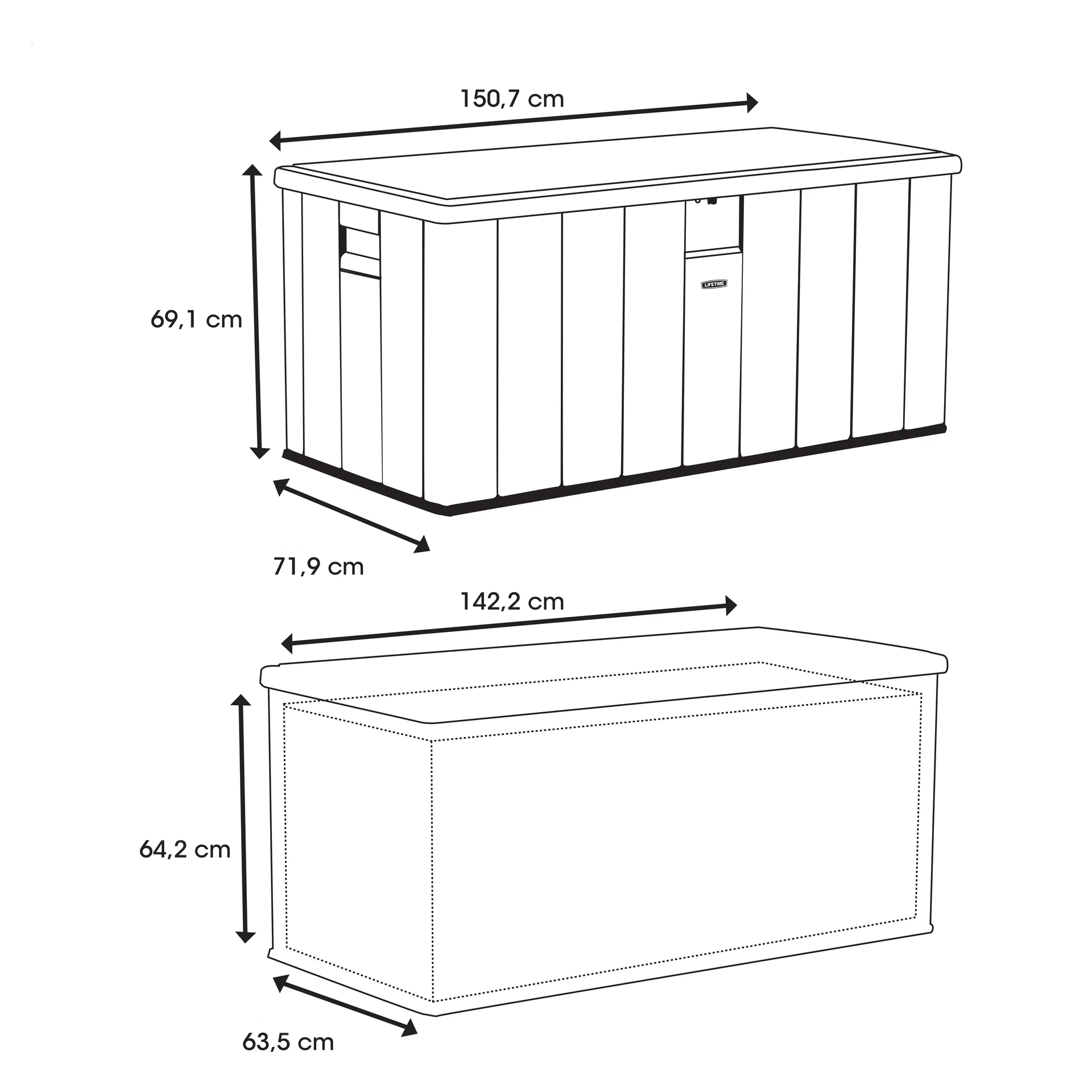 Kissenbox 60254 lichtgrau, 570 l - 5
