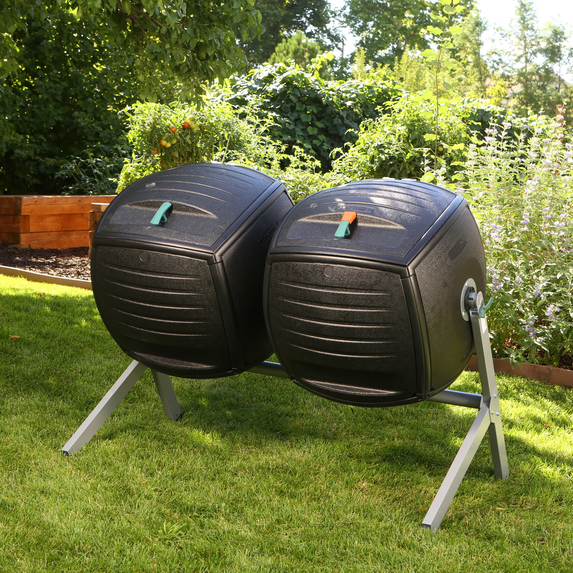 Kompost-Zwilling 380 l, schwarz - 4