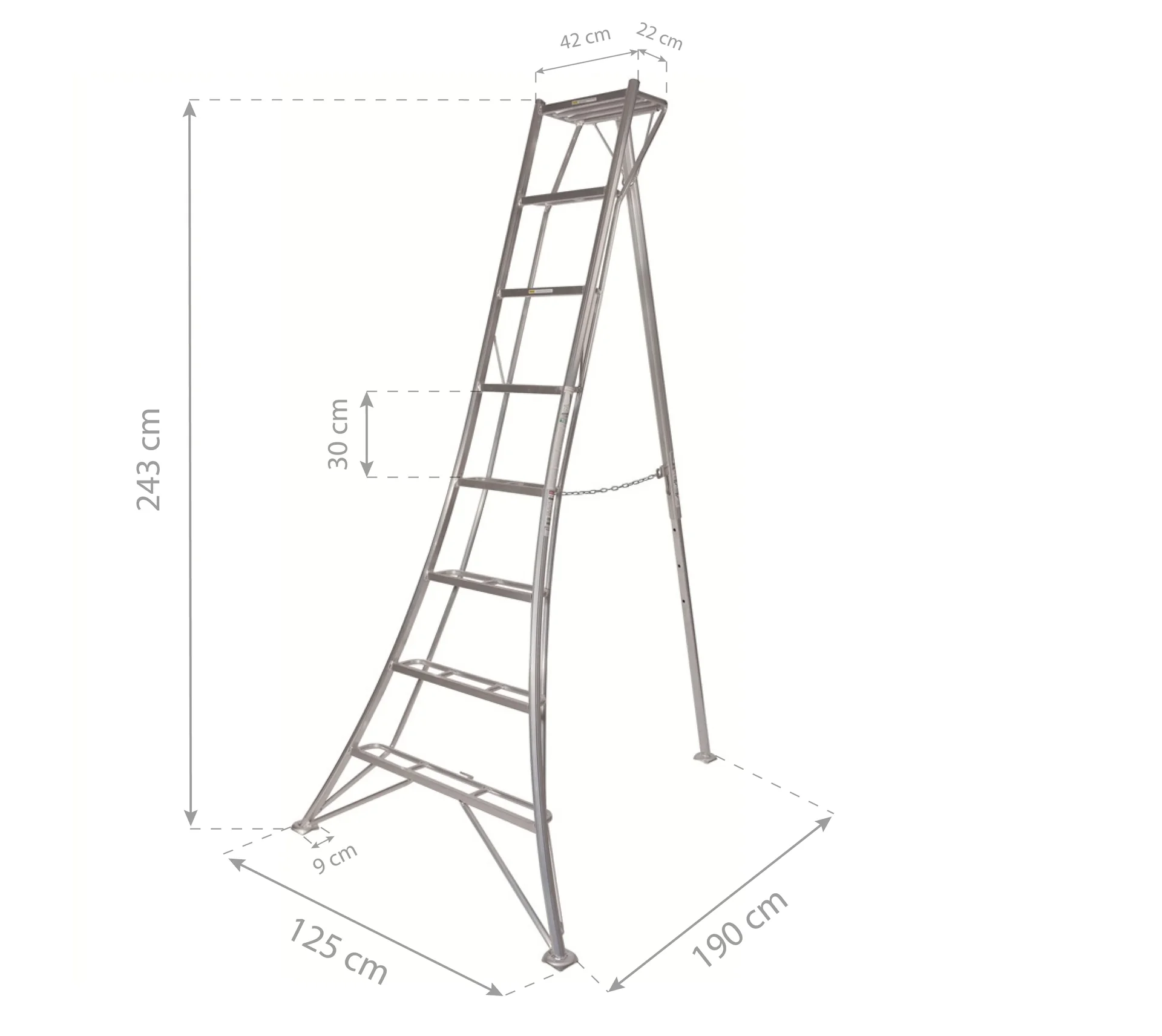 3-Holm-Gartenleiter, 240 cm - 1