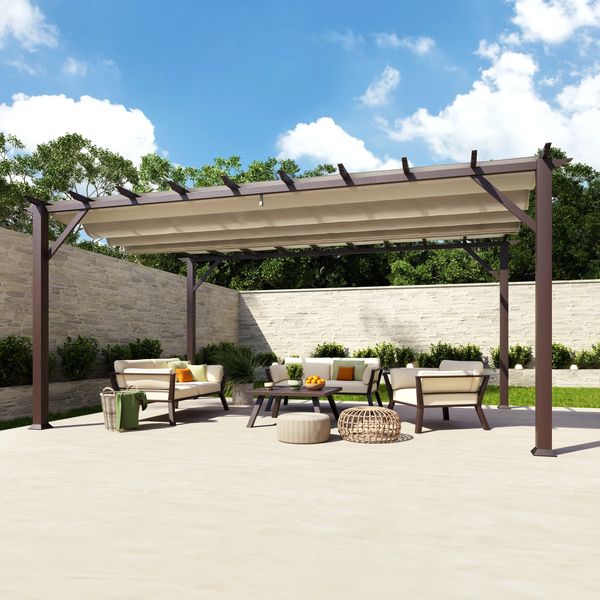 Pergola Florenz 11 x 16, dunkelbraun - 6