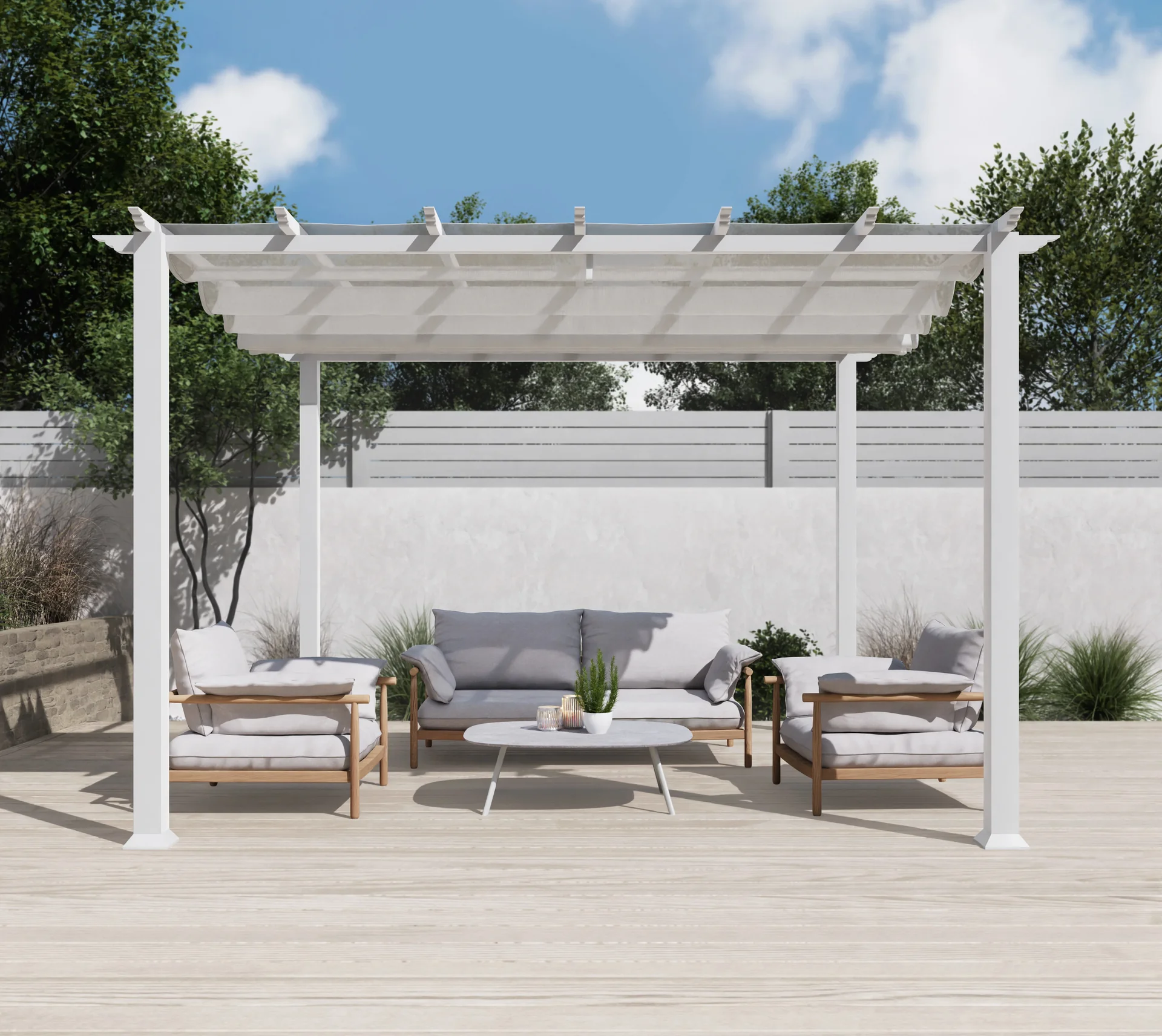Pergola Florida 11 x 11, weiß - 1