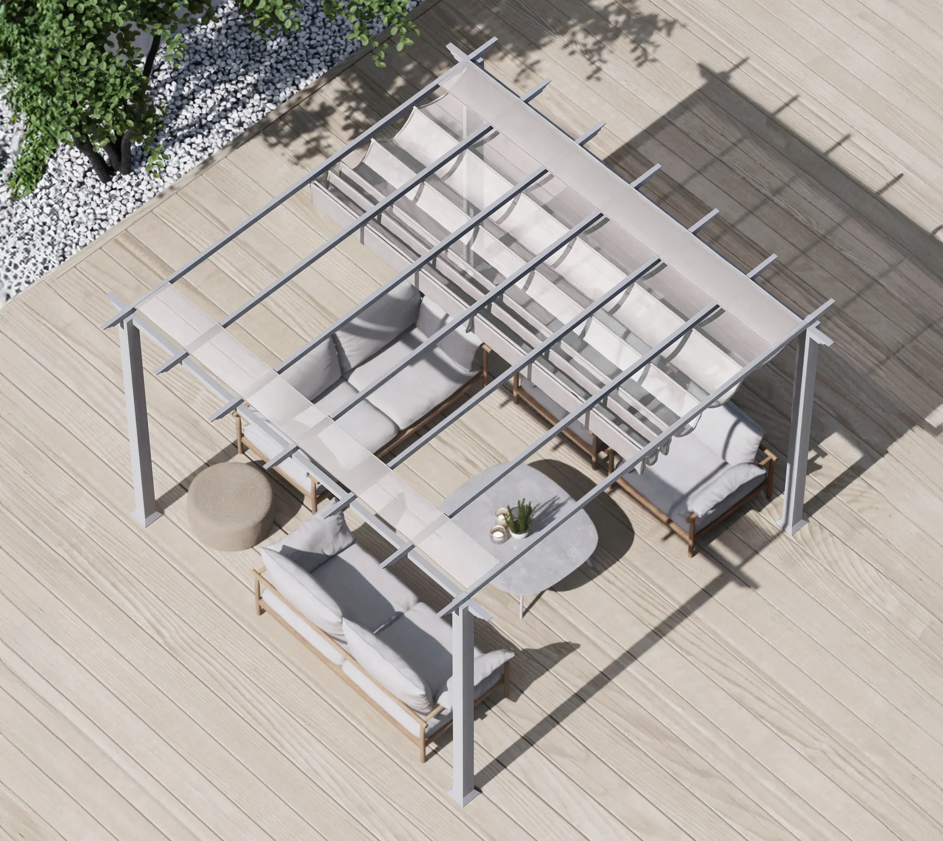 Pergola Florida 11 x 11, weiß - 2