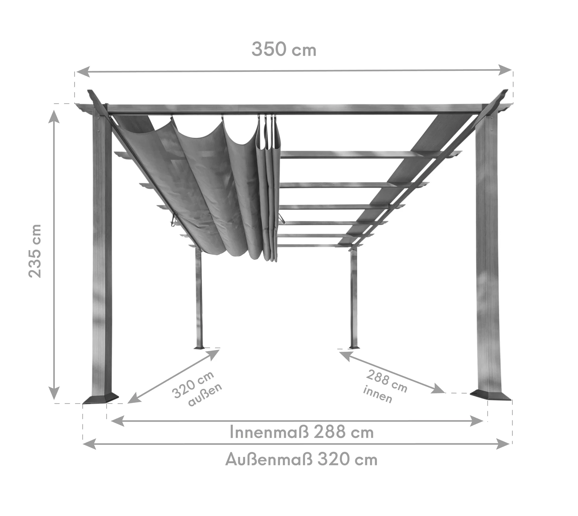 Pergola Florida 11 x 11, weiß - 3