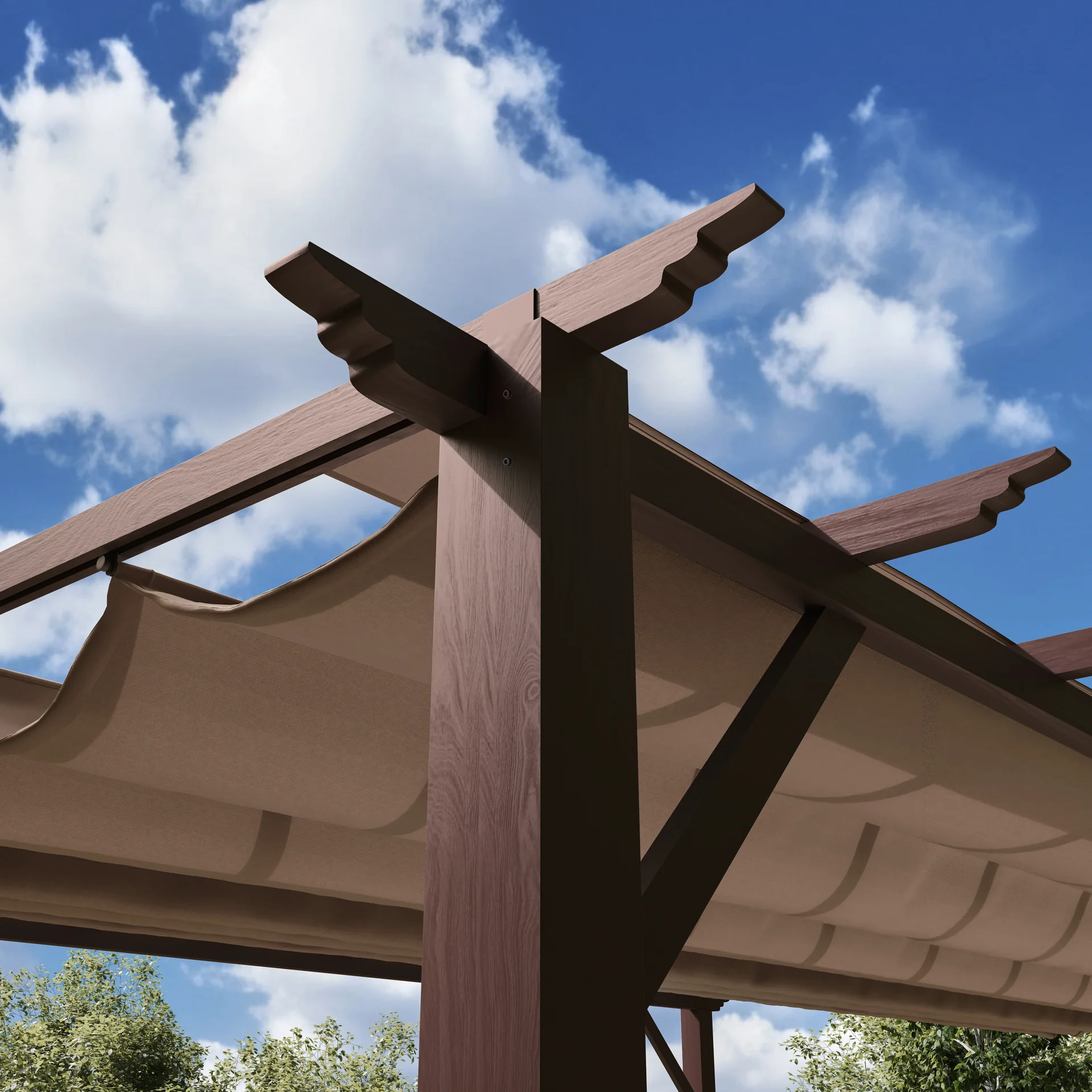 Pergola Florida 11 x 11, dunkelbraun - 6