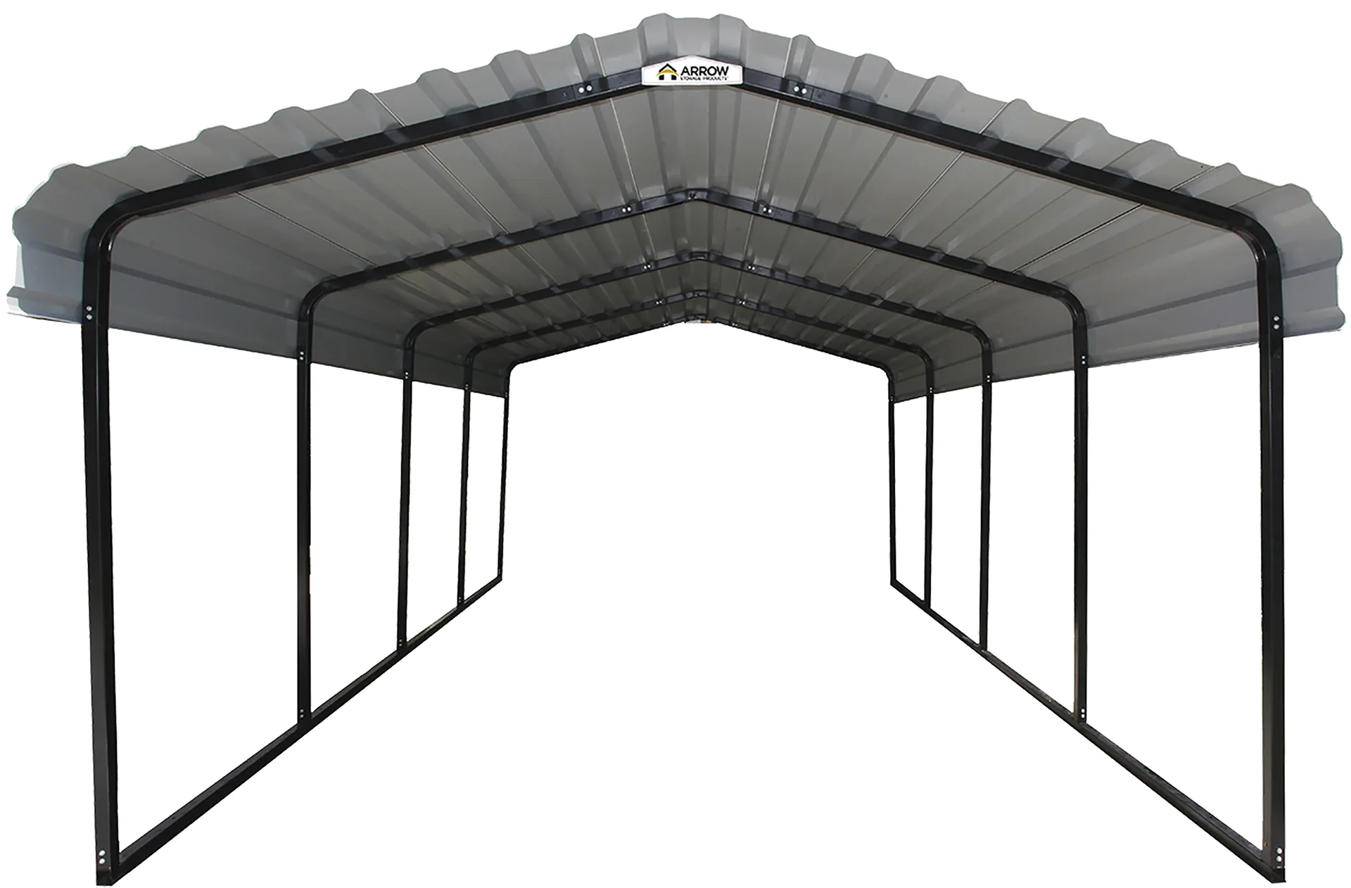 Stahlcarport Neapel 602 x 370 cm, schwarz-gau - 2