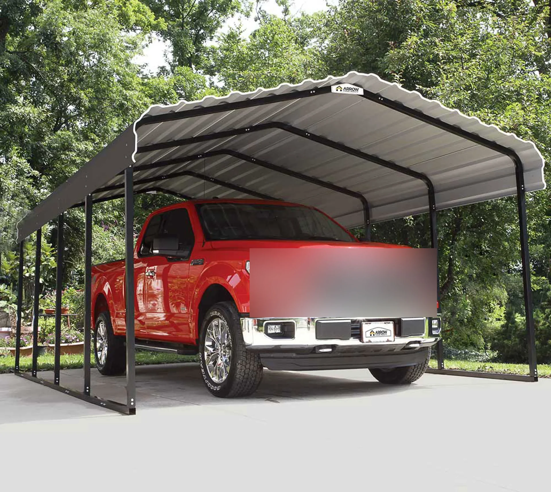 Stahlcarport Rom 602 x 370 cm , charcoal-grau - 4