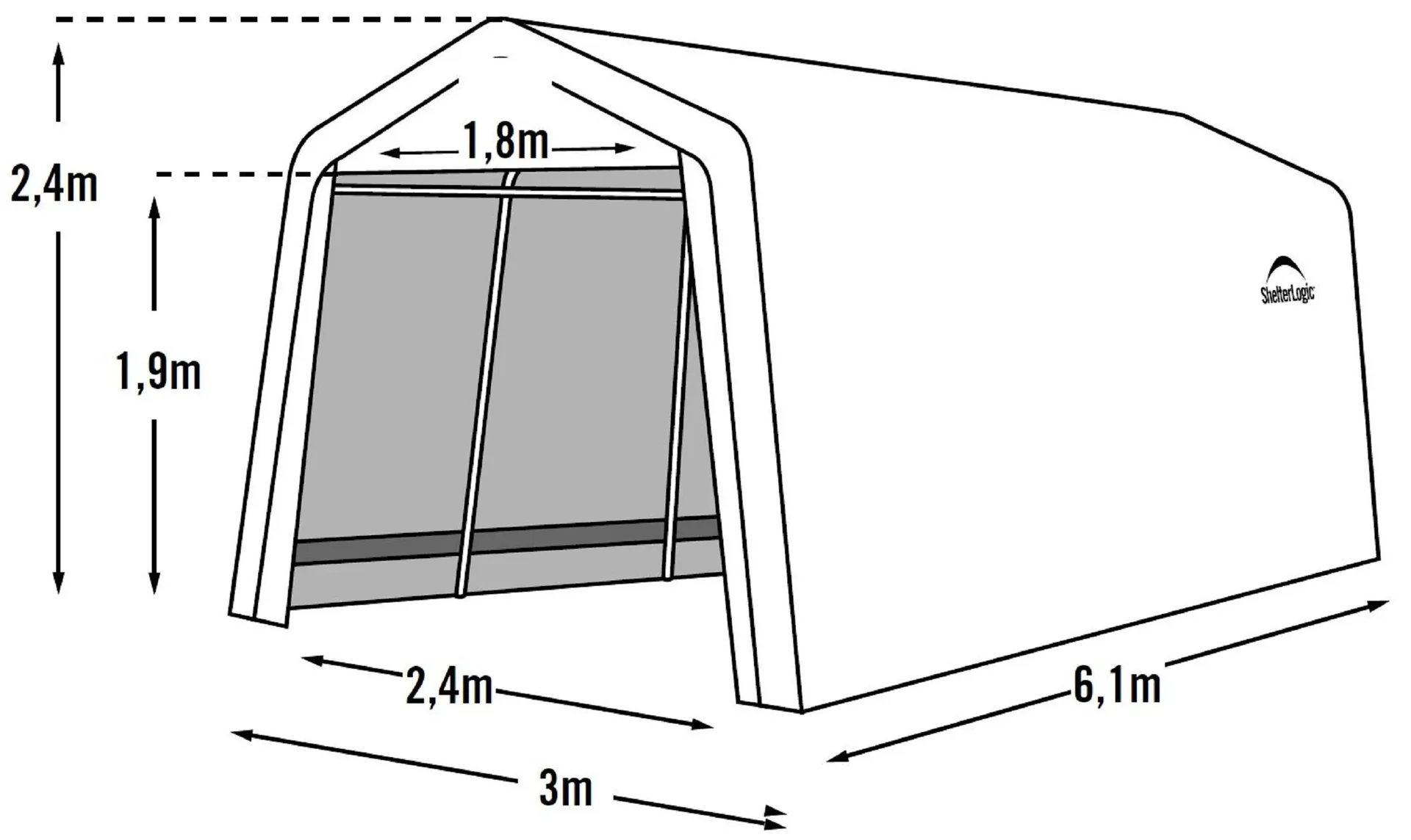 Garage-in-a-Box 18,3 m², grau - 2