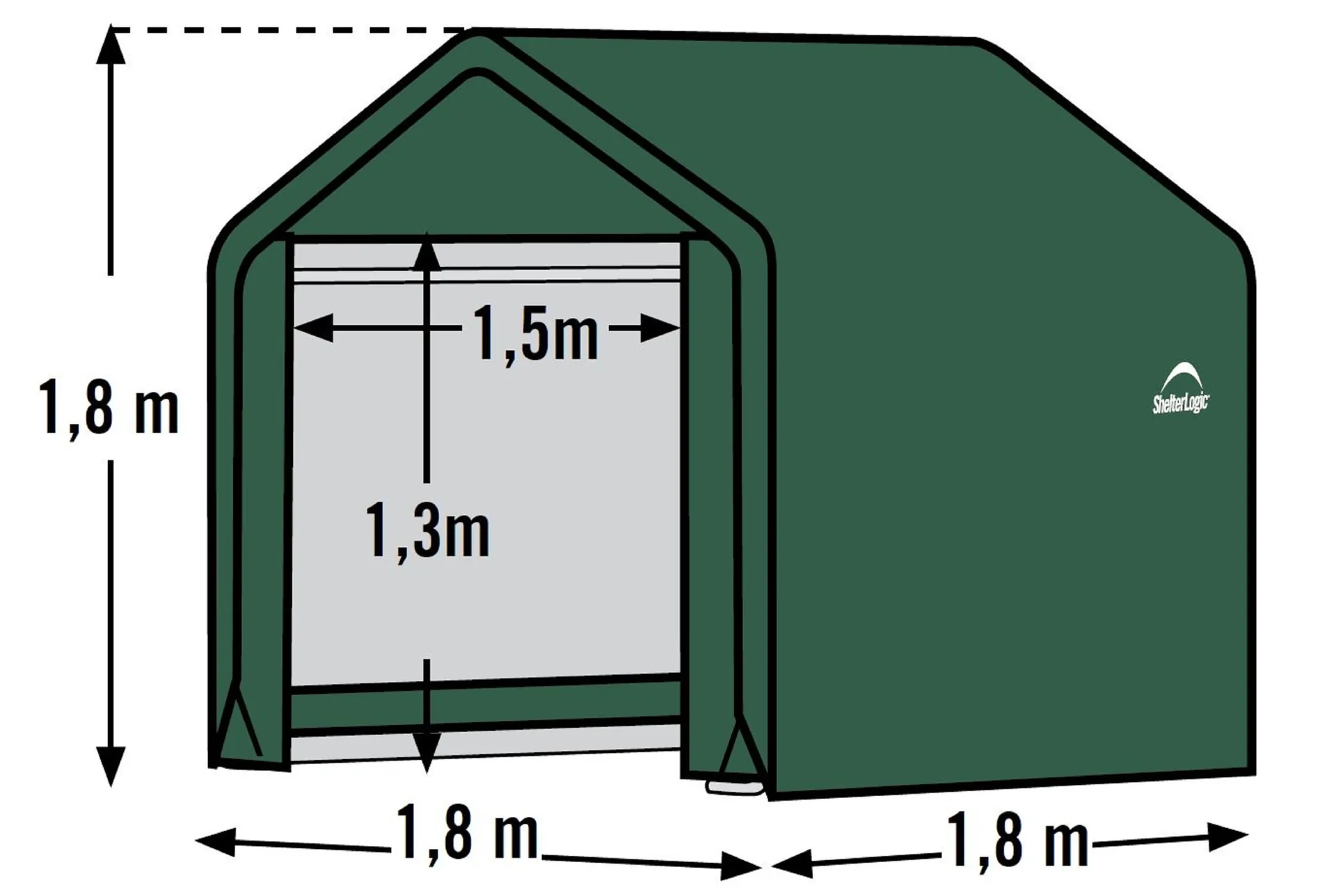 Foliengerätehaus 180 x 180 cm, grün - 1