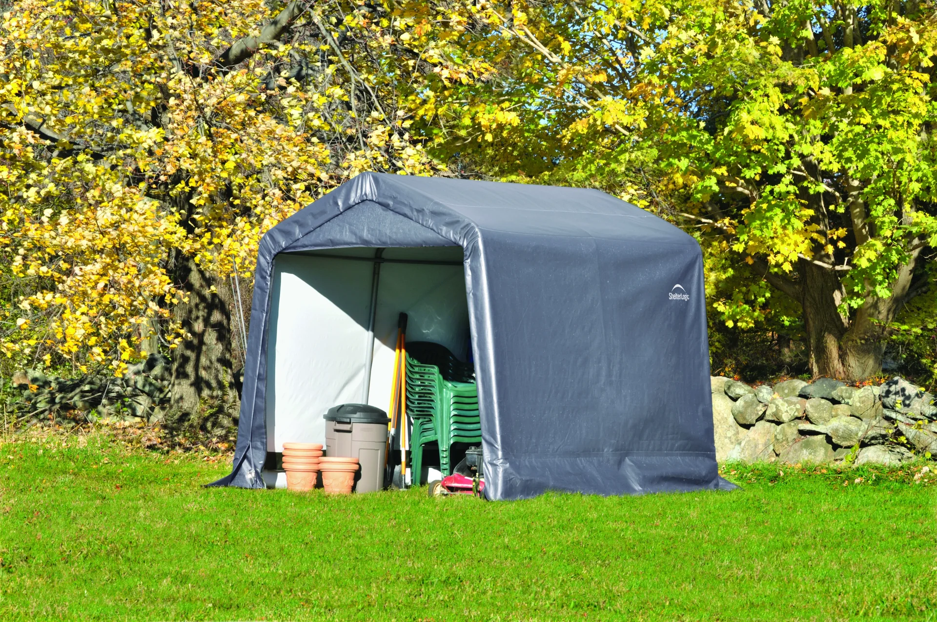 Foliengerätehaus 5,76 m², grau - 1